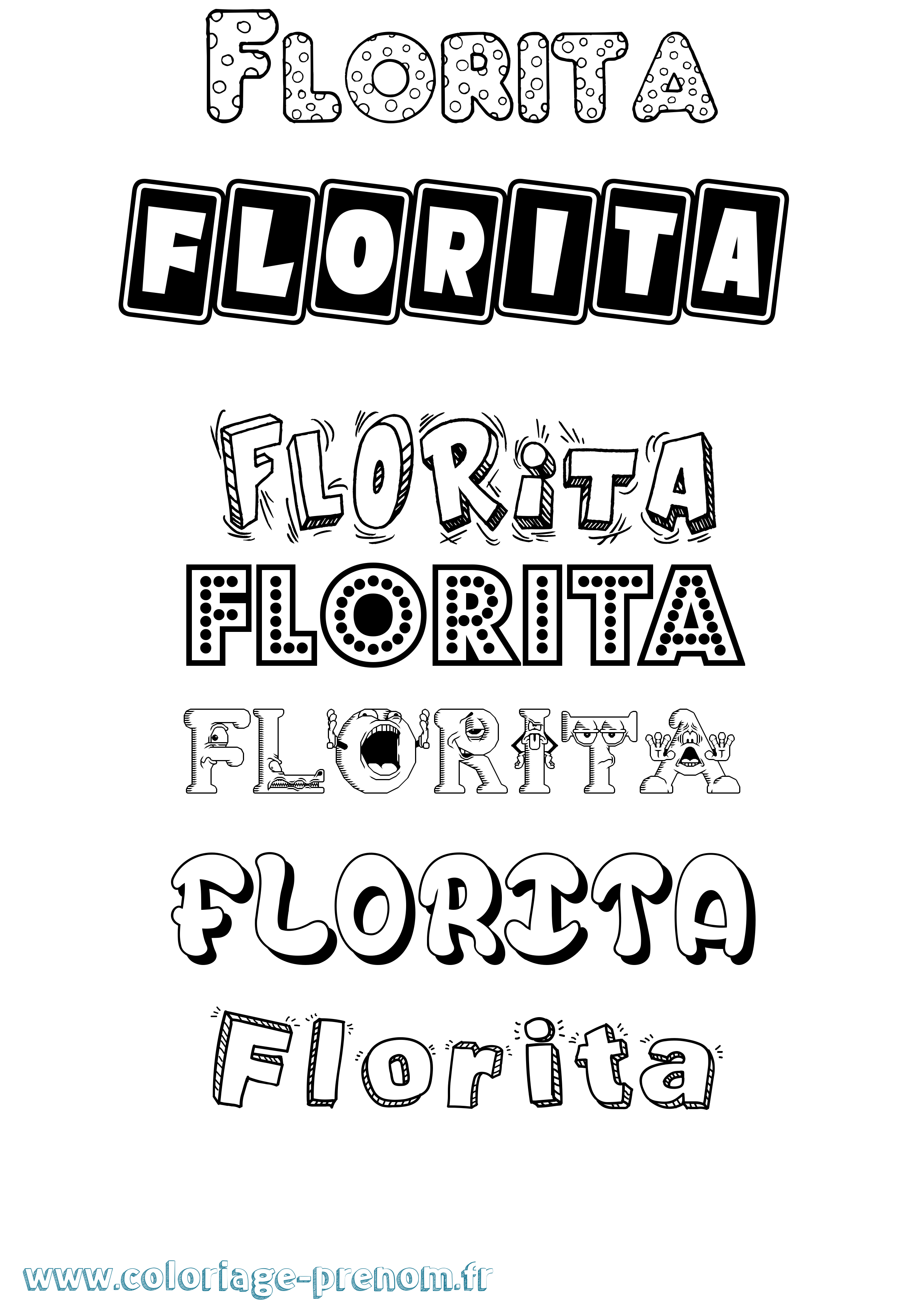 Coloriage Florita Fun Coloriage prénom Florita Fun