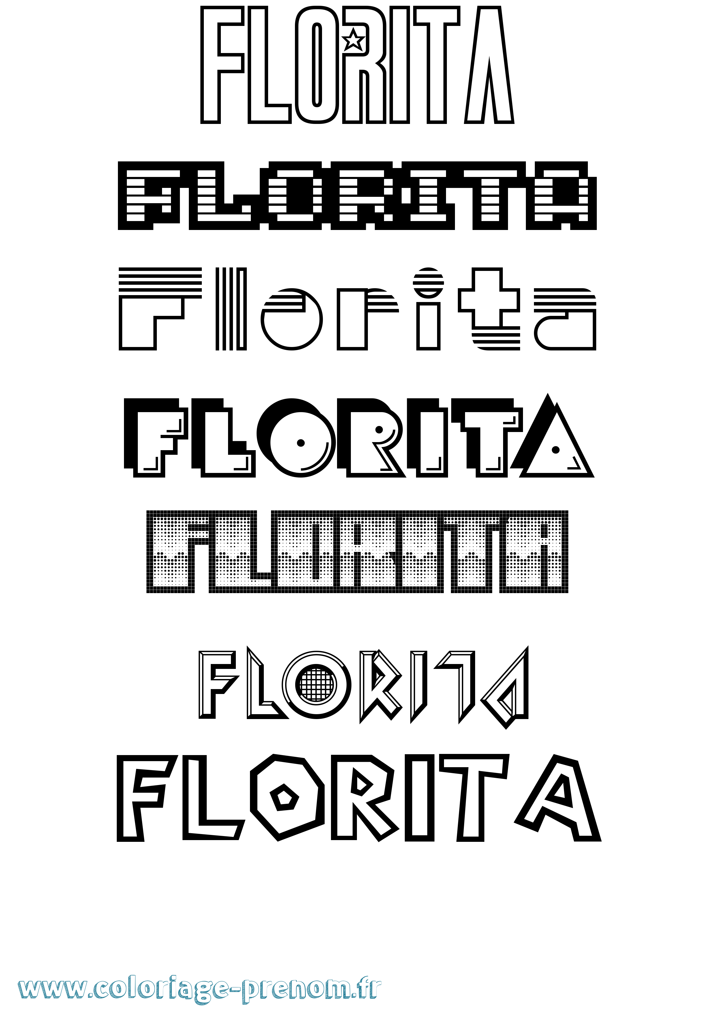 Coloriage Florita Jeux Vidéos Coloriage prénom Florita Jeux Vidéos