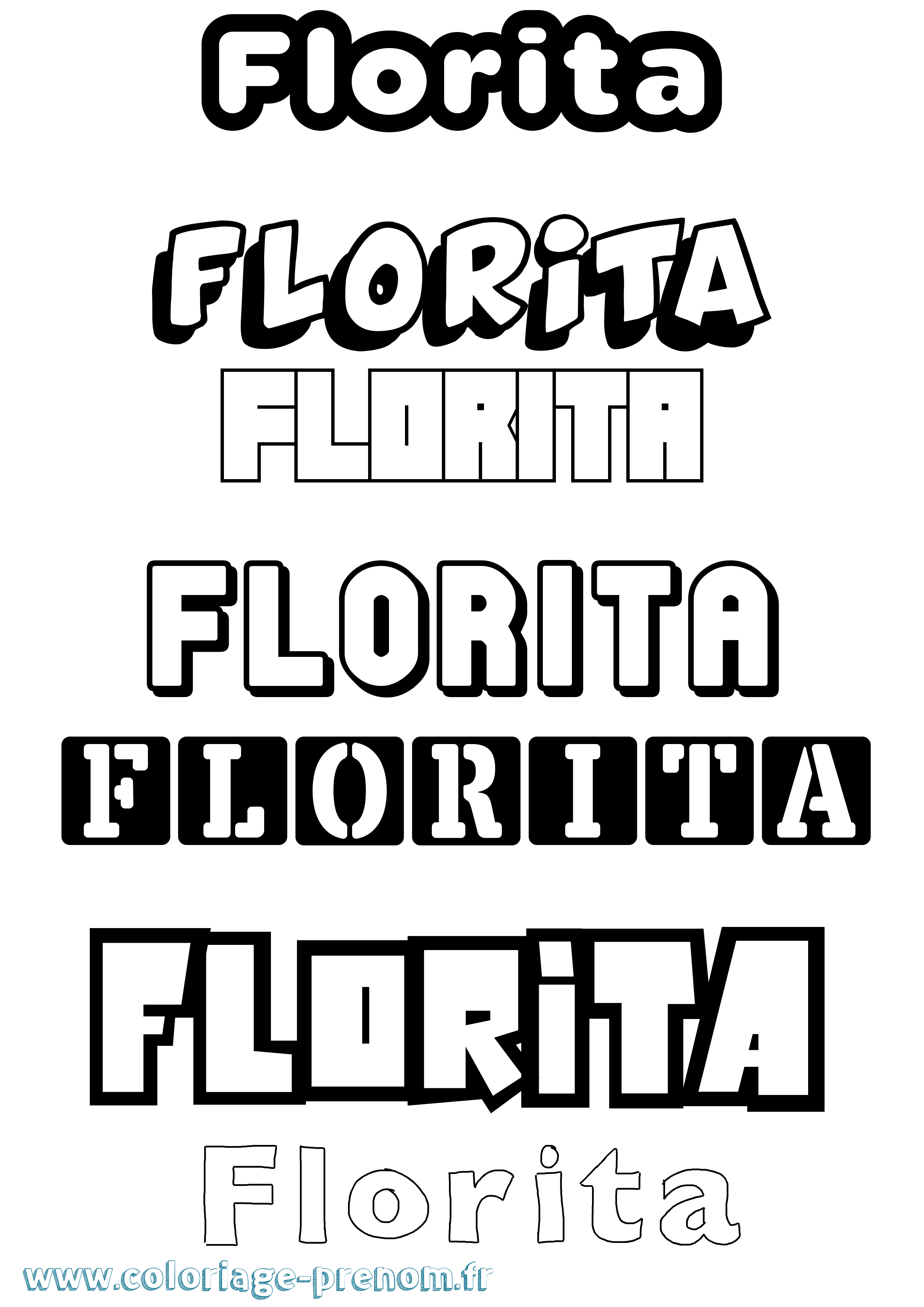 Coloriage Florita Simple Coloriage prénom Florita Simple