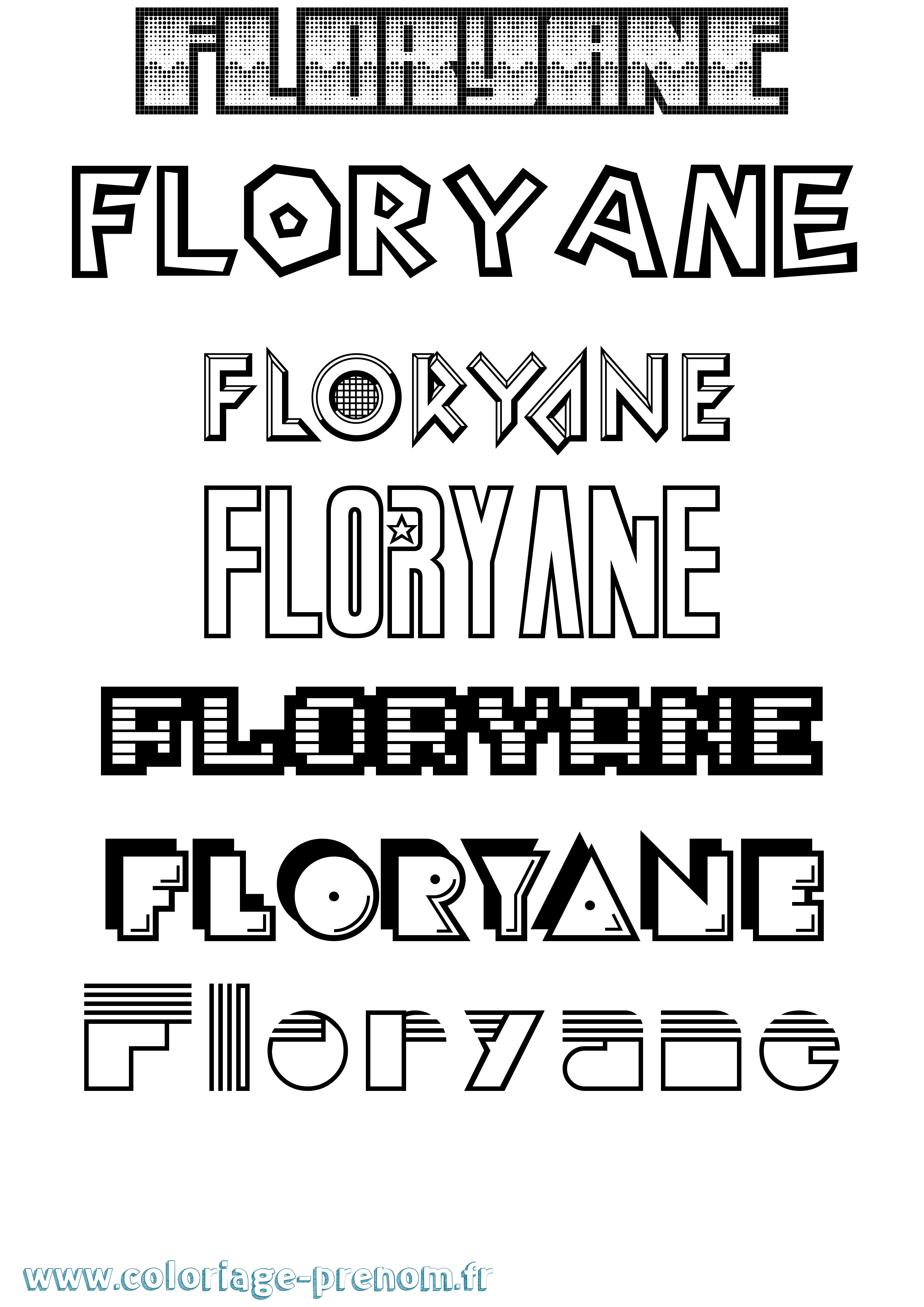 Coloriage Floryane Jeux Vidéos Coloriage prénom Floryane Jeux Vidéos