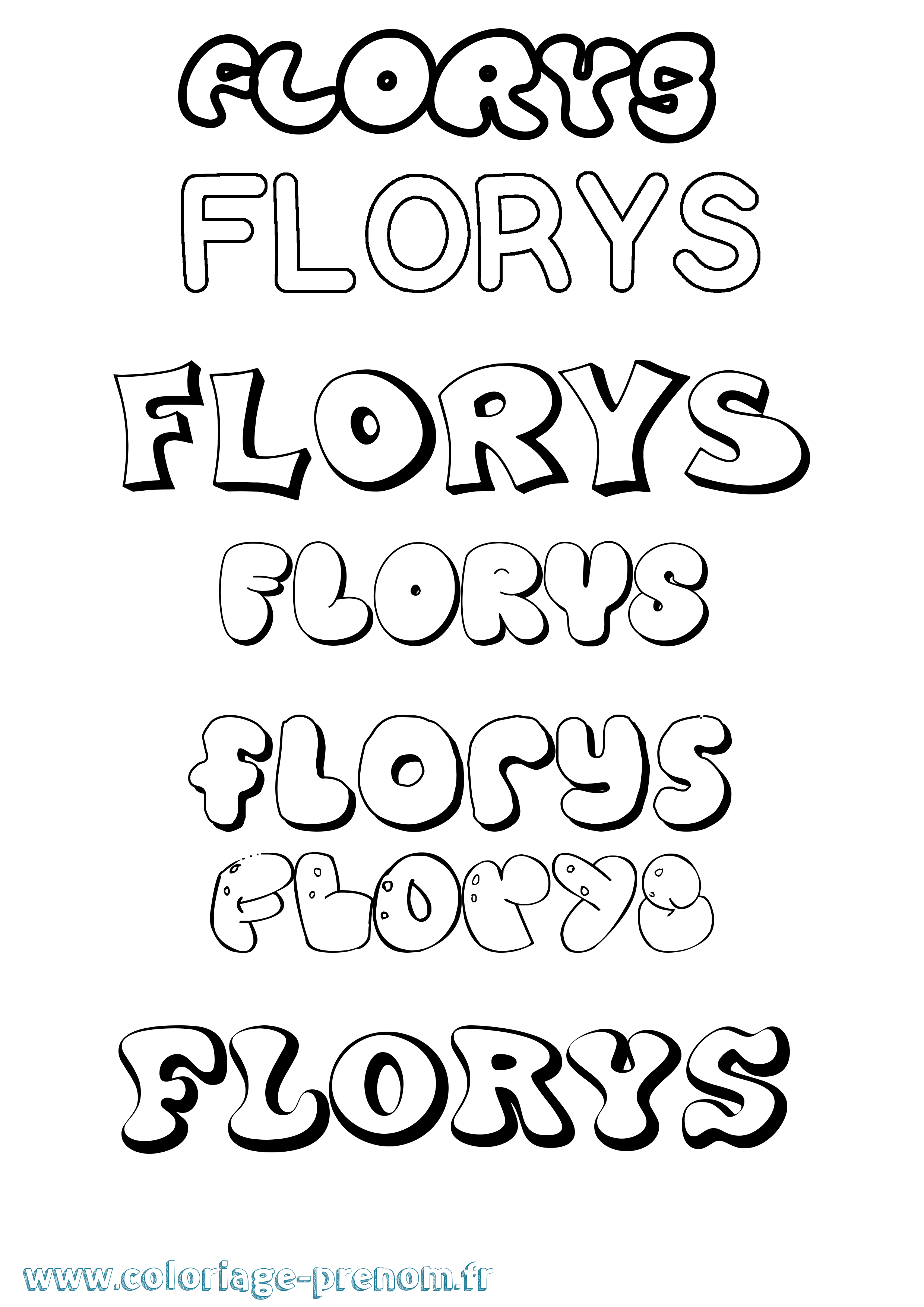 Coloriage Florys Bubble Coloriage prénom Florys Bubble