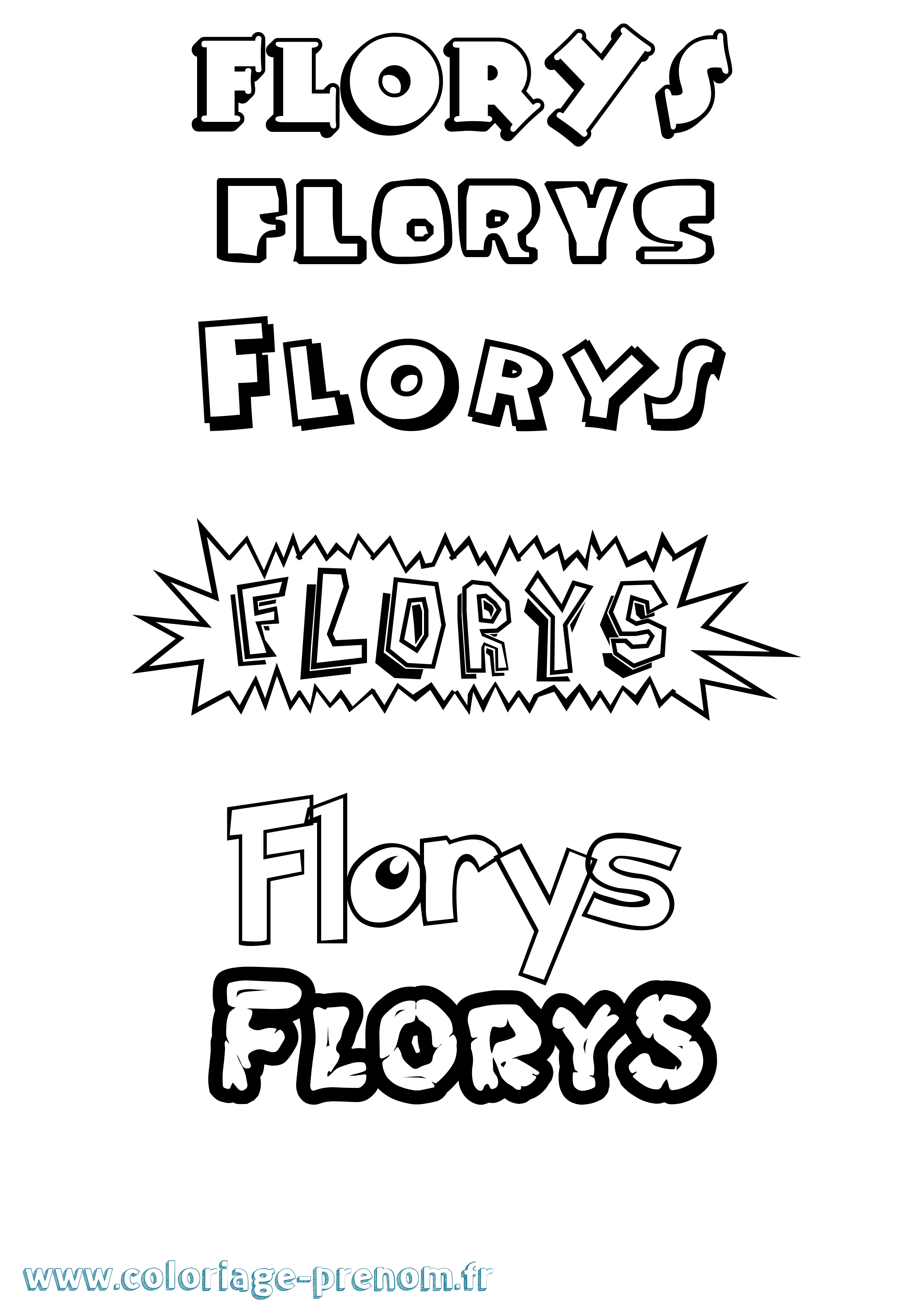Coloriage Florys Dessin Animé Coloriage prénom Florys Dessin Animé