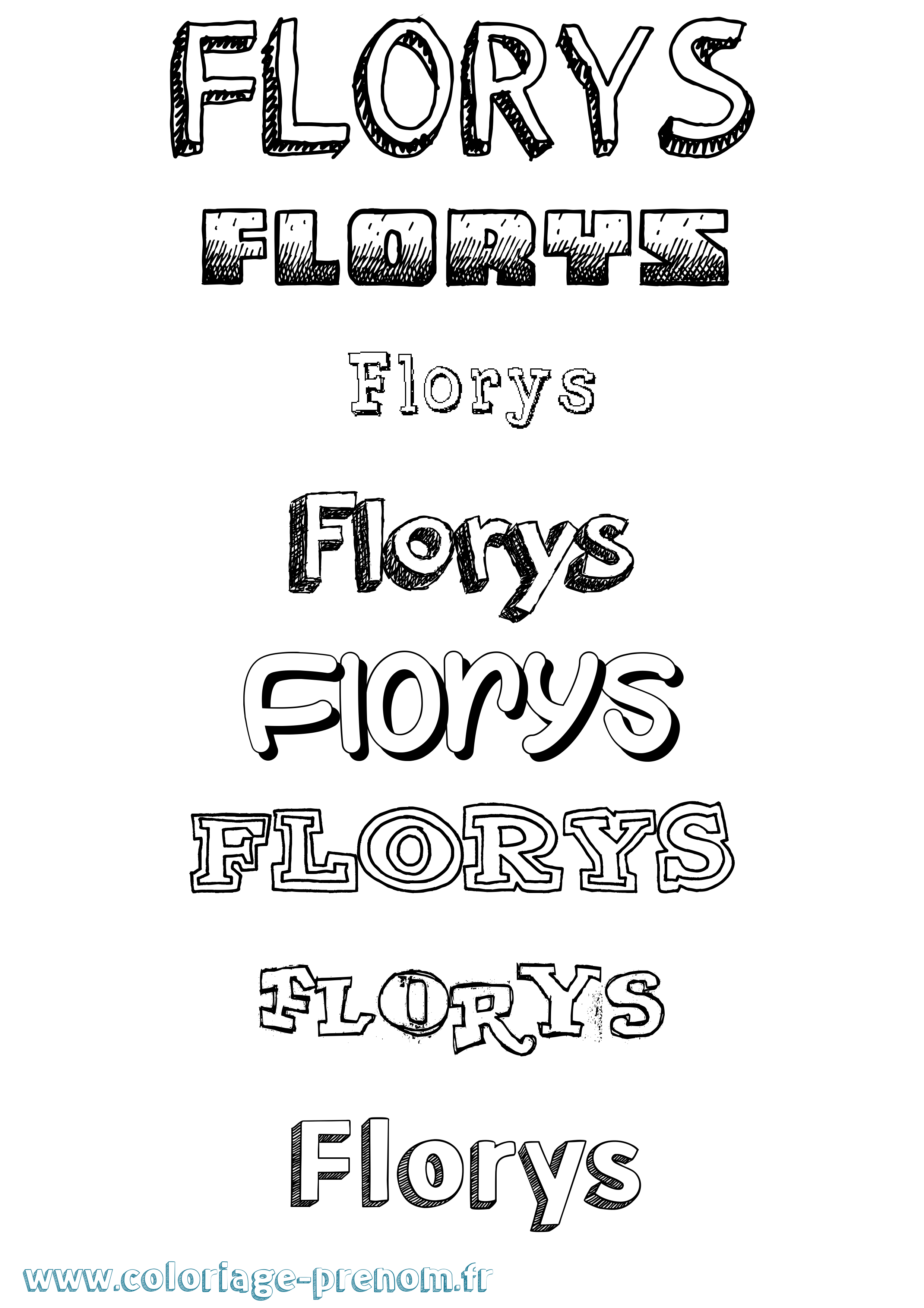 Coloriage Florys Dessiné Coloriage prénom Florys Dessiné