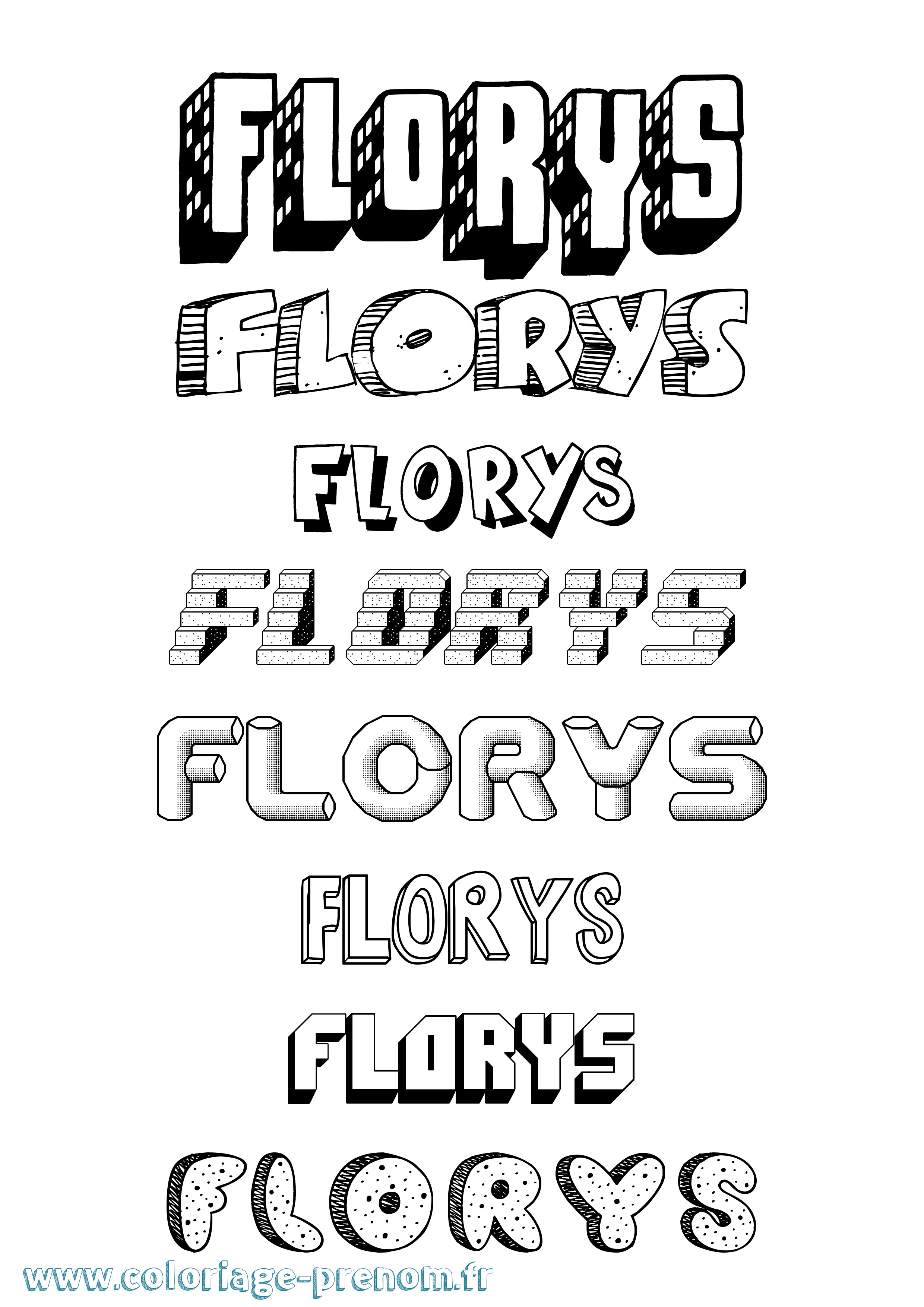 Coloriage Florys Effet 3D Coloriage prénom Florys Effet 3D