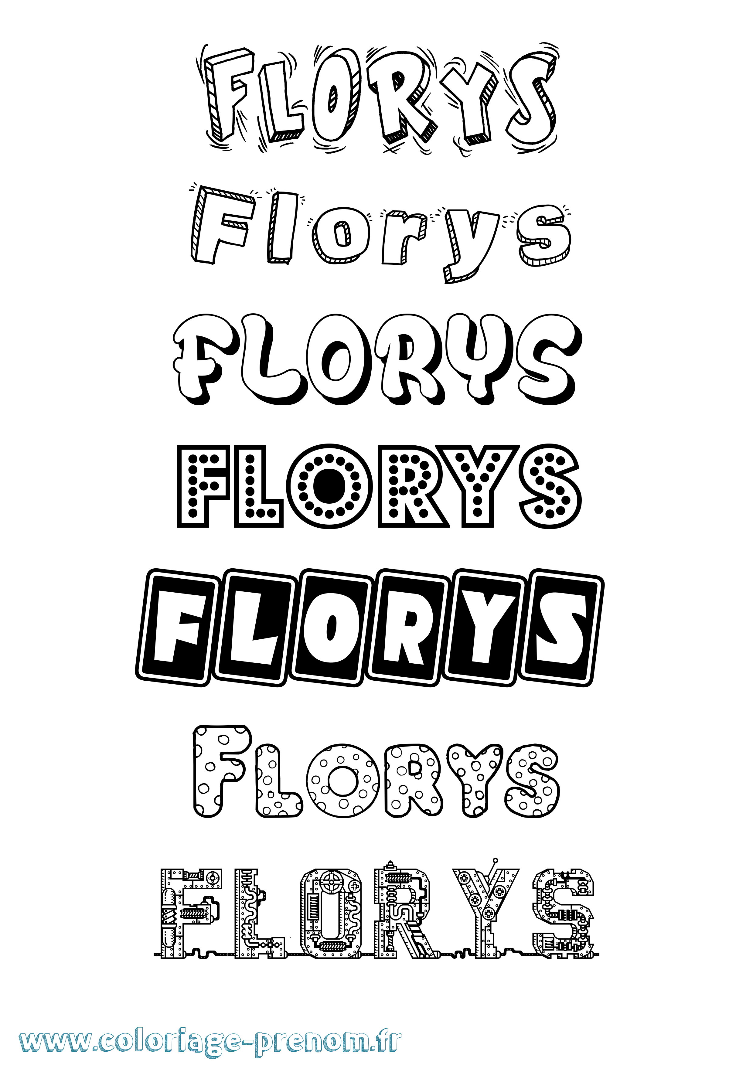 Coloriage Florys Fun Coloriage prénom Florys Fun