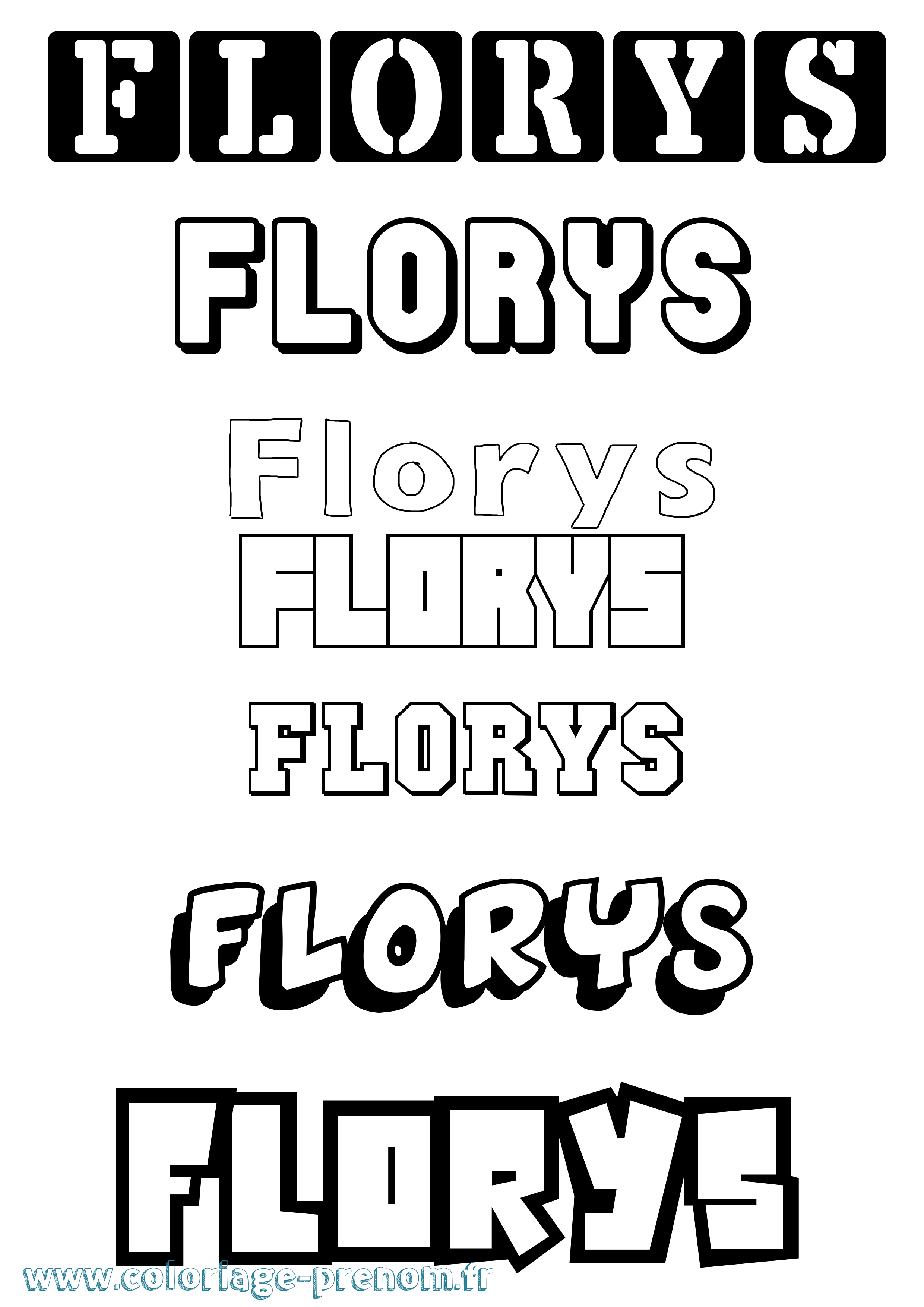 Coloriage Florys Simple Coloriage prénom Florys Simple