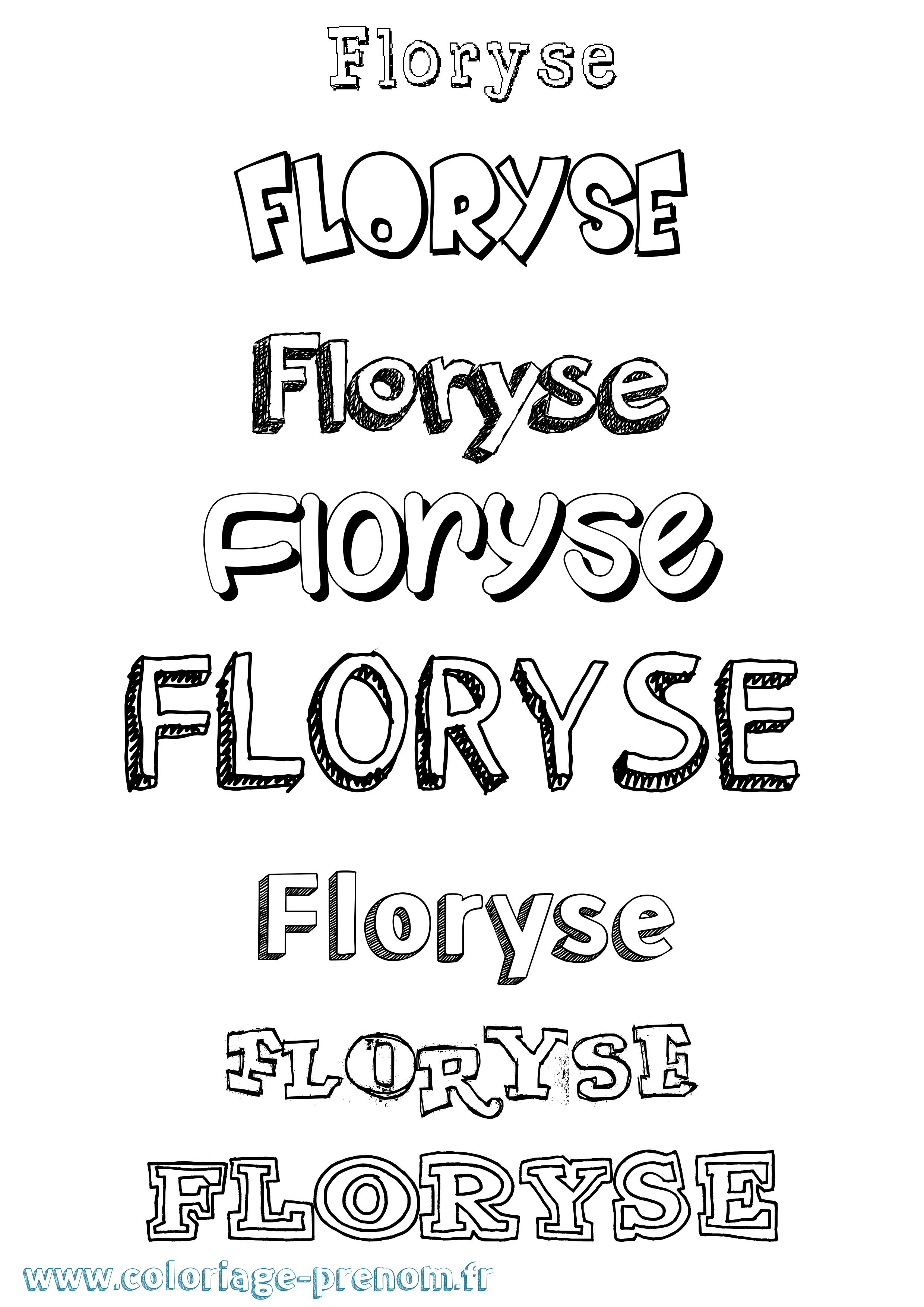 Coloriage Floryse Dessiné Coloriage prénom Floryse Dessiné