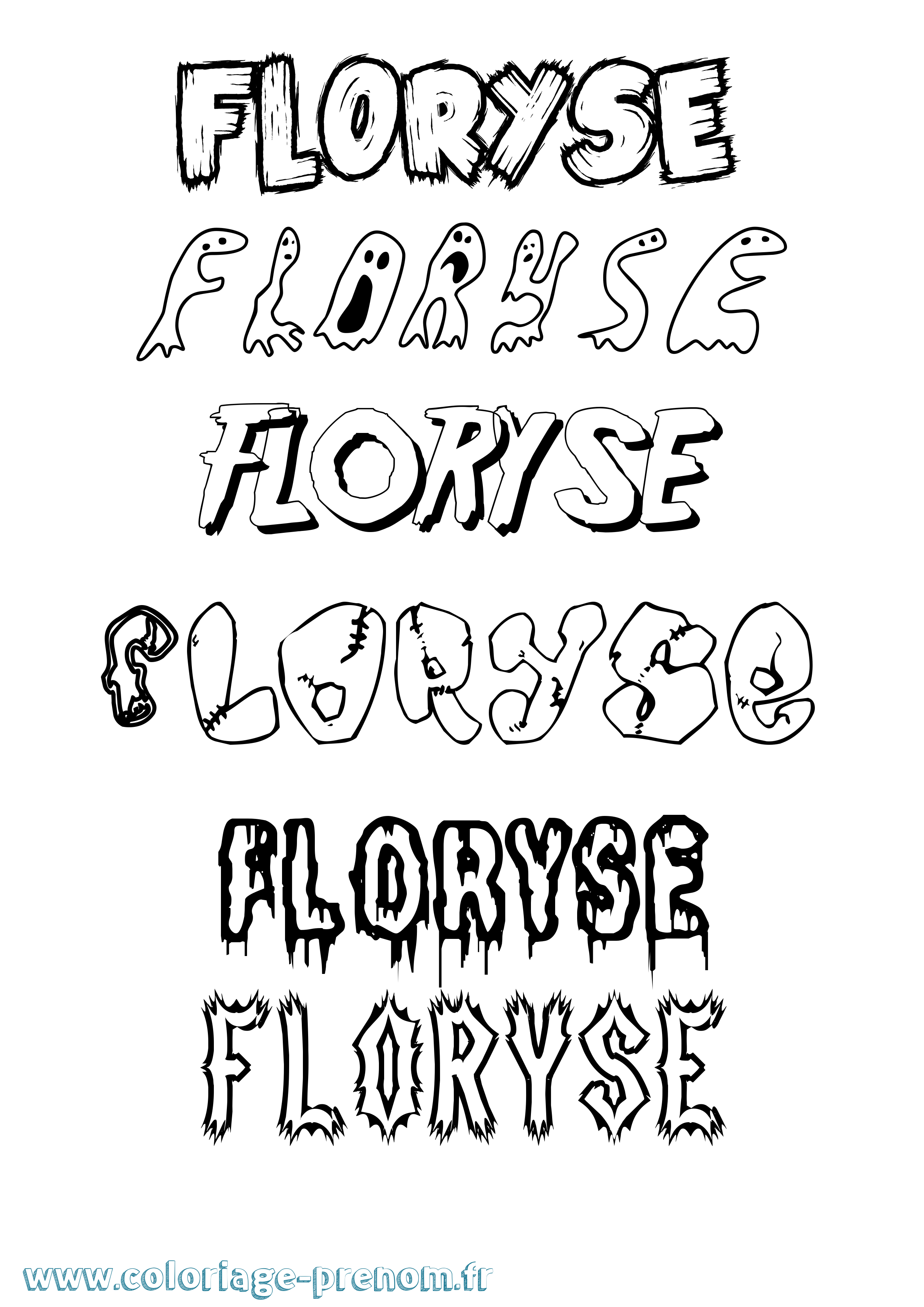 Coloriage Floryse Frisson Coloriage prénom Floryse Frisson