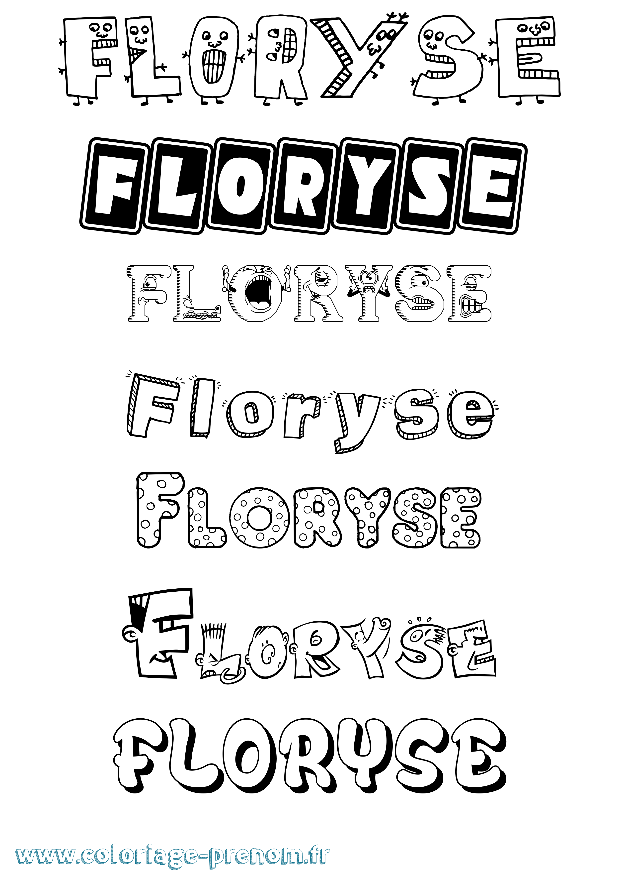 Coloriage Floryse Fun Coloriage prénom Floryse Fun