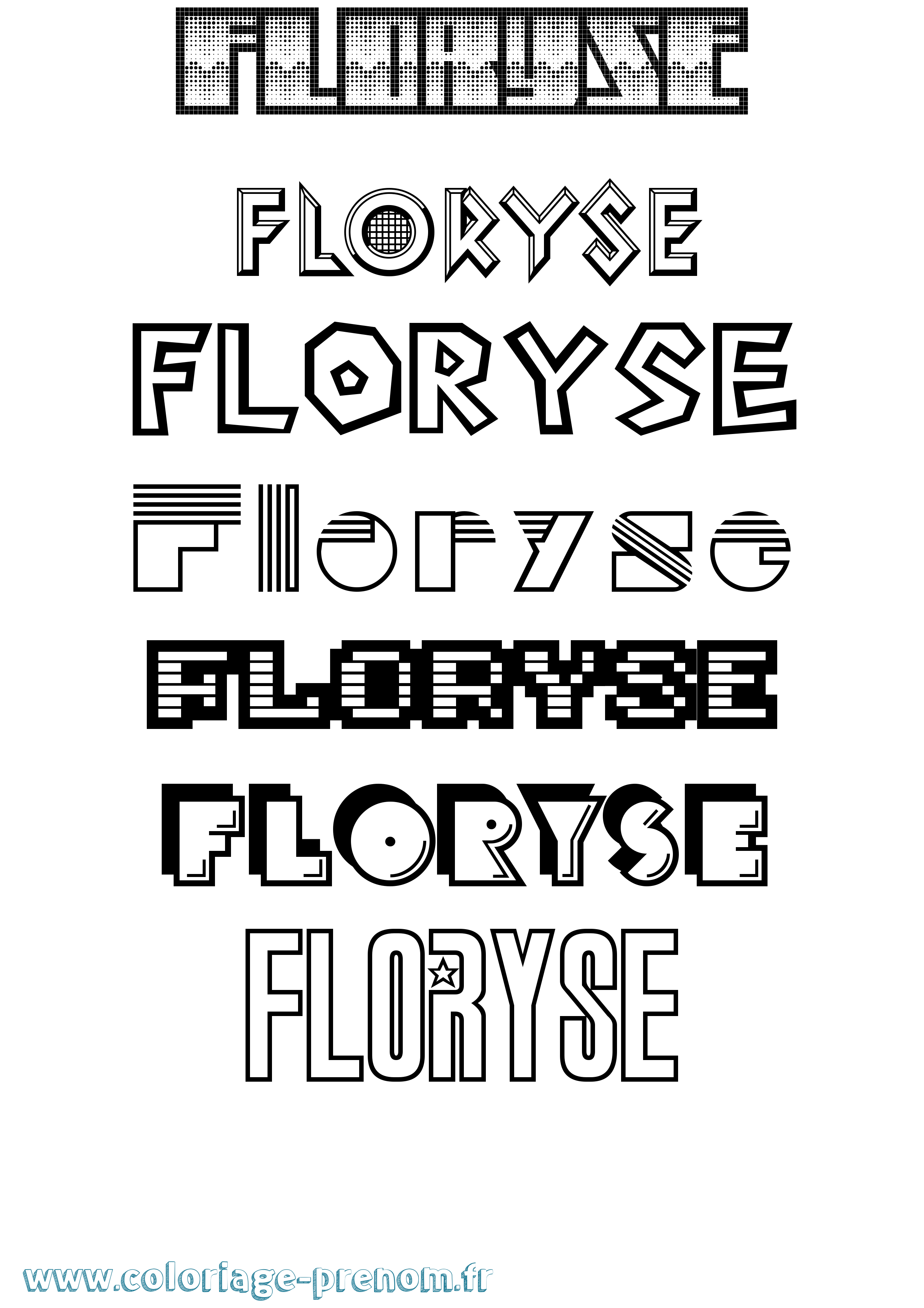 Coloriage Floryse Jeux Vidéos Coloriage prénom Floryse Jeux Vidéos