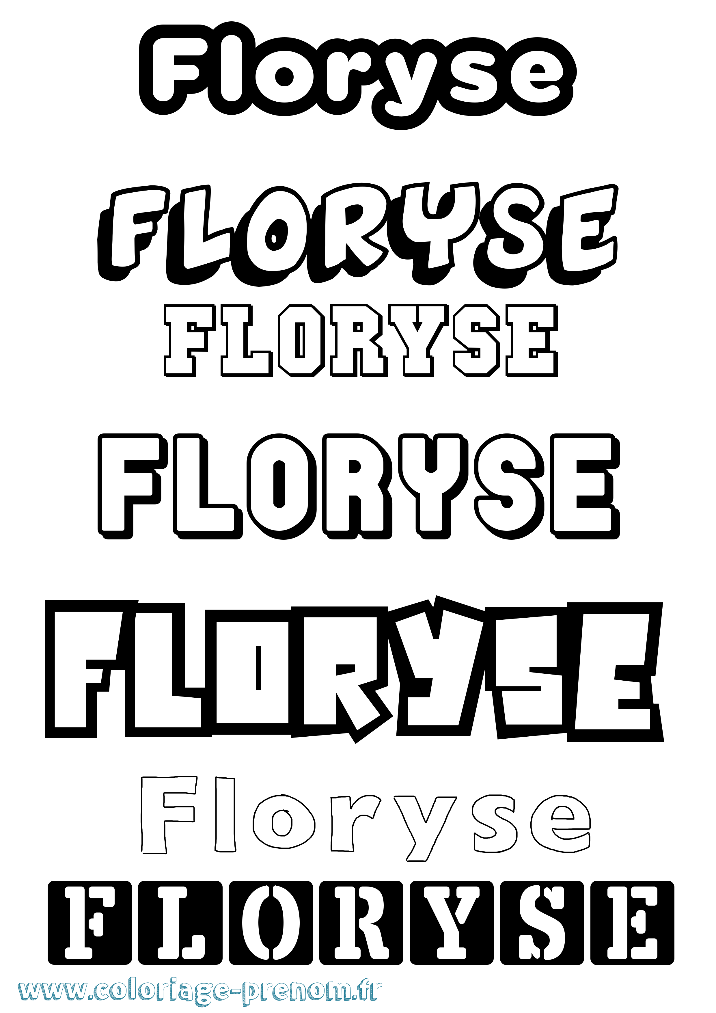 Coloriage Floryse Simple Coloriage prénom Floryse Simple