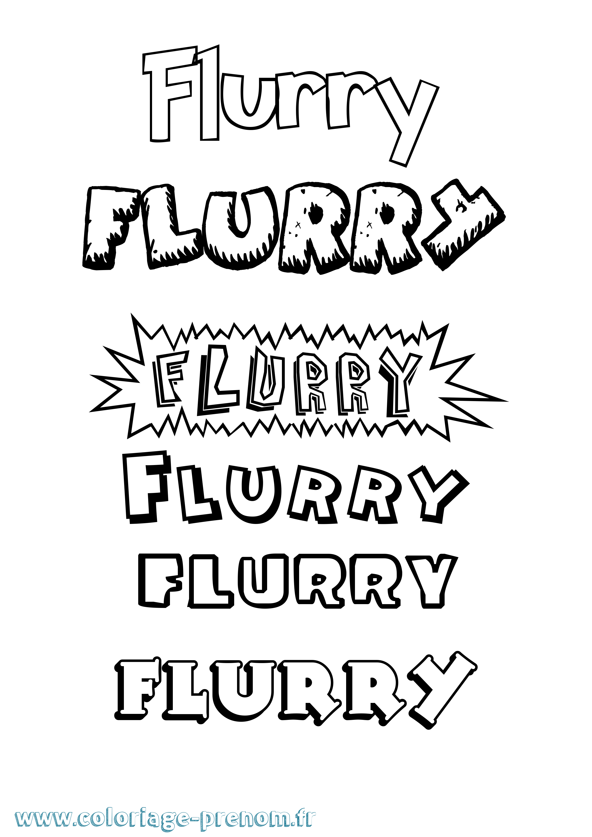 Coloriage Flurry Dessin Animé Coloriage prénom Flurry Dessin Animé