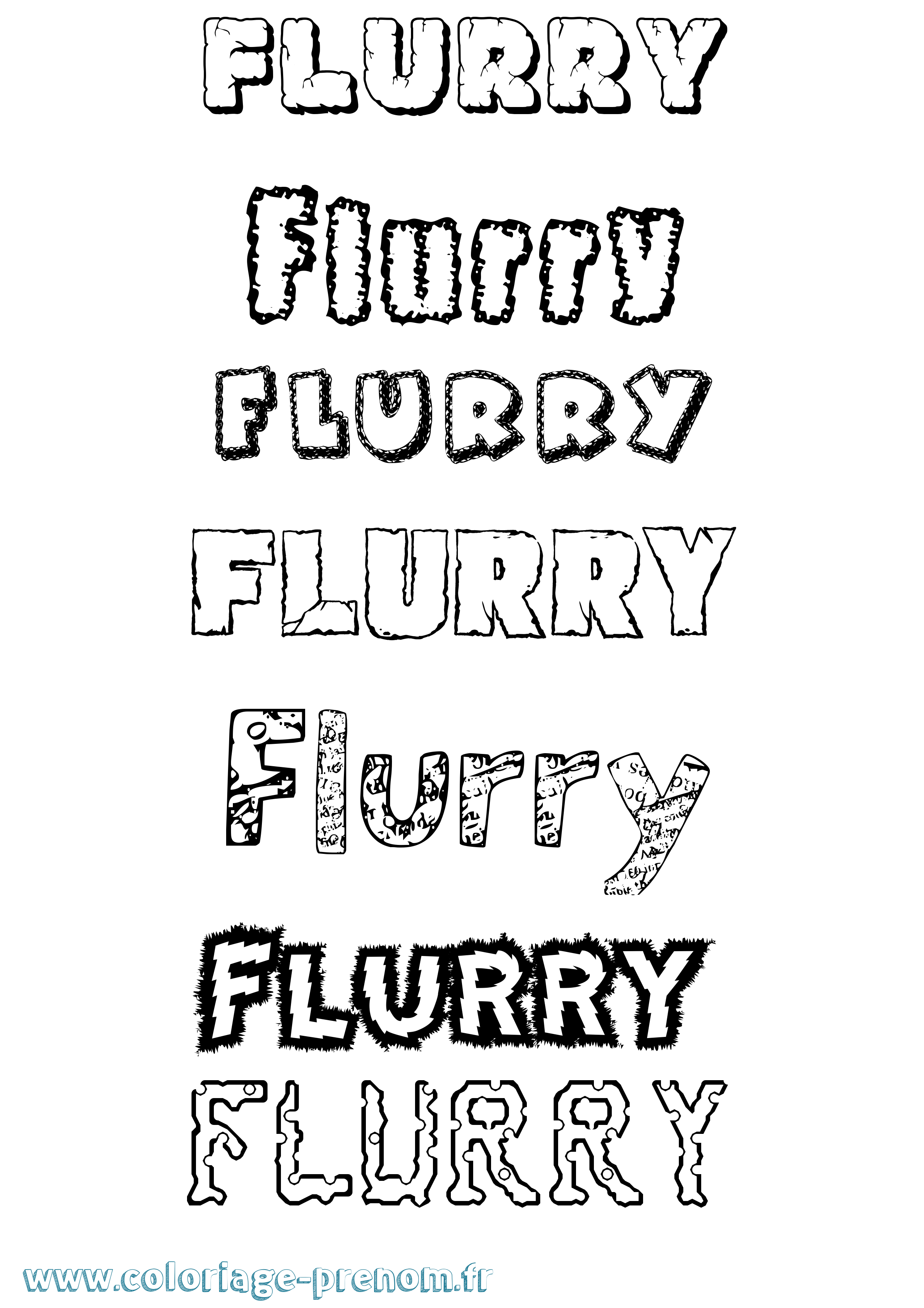 Coloriage Flurry Destructuré Coloriage prénom Flurry Destructuré