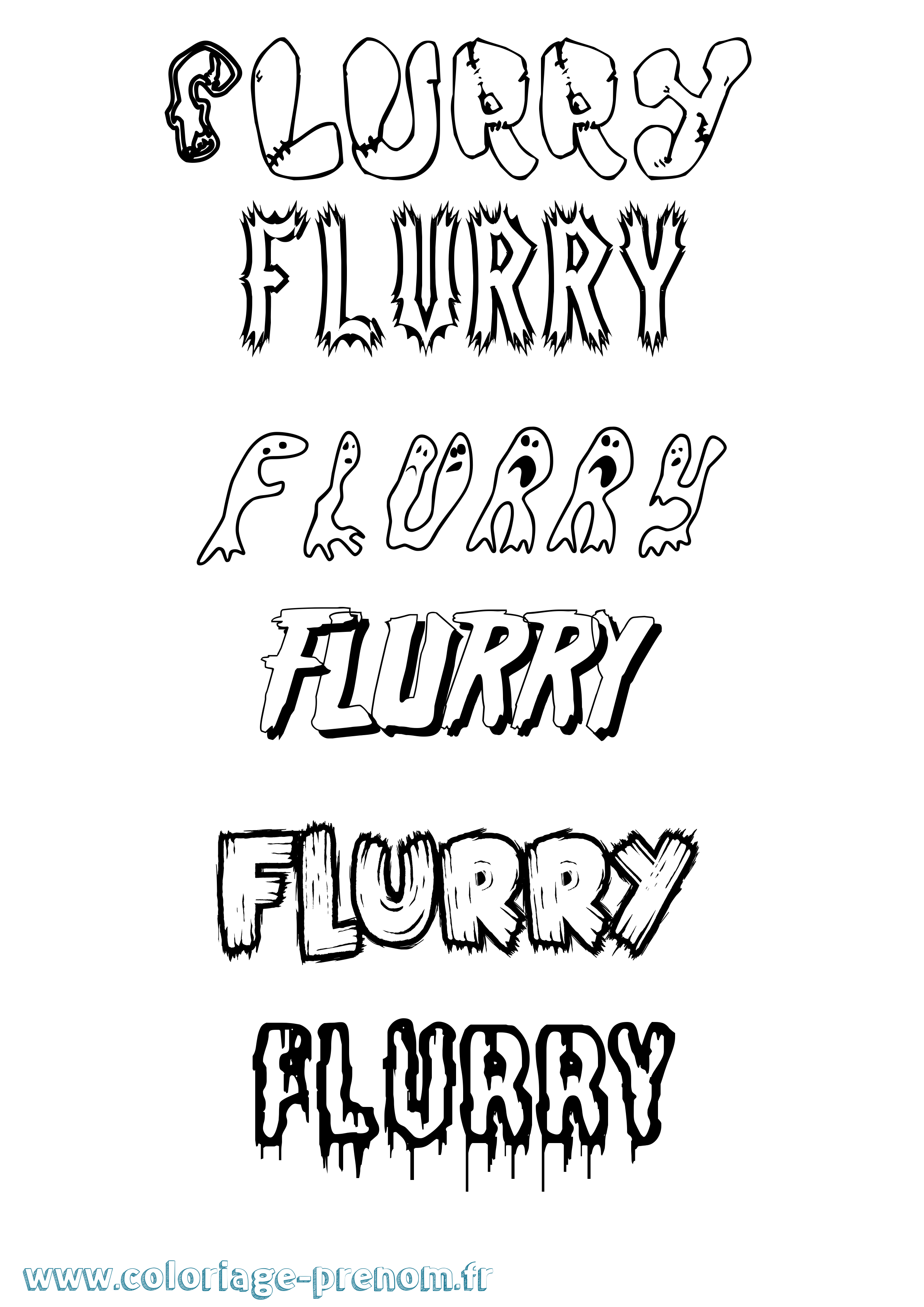 Coloriage Flurry Frisson Coloriage prénom Flurry Frisson