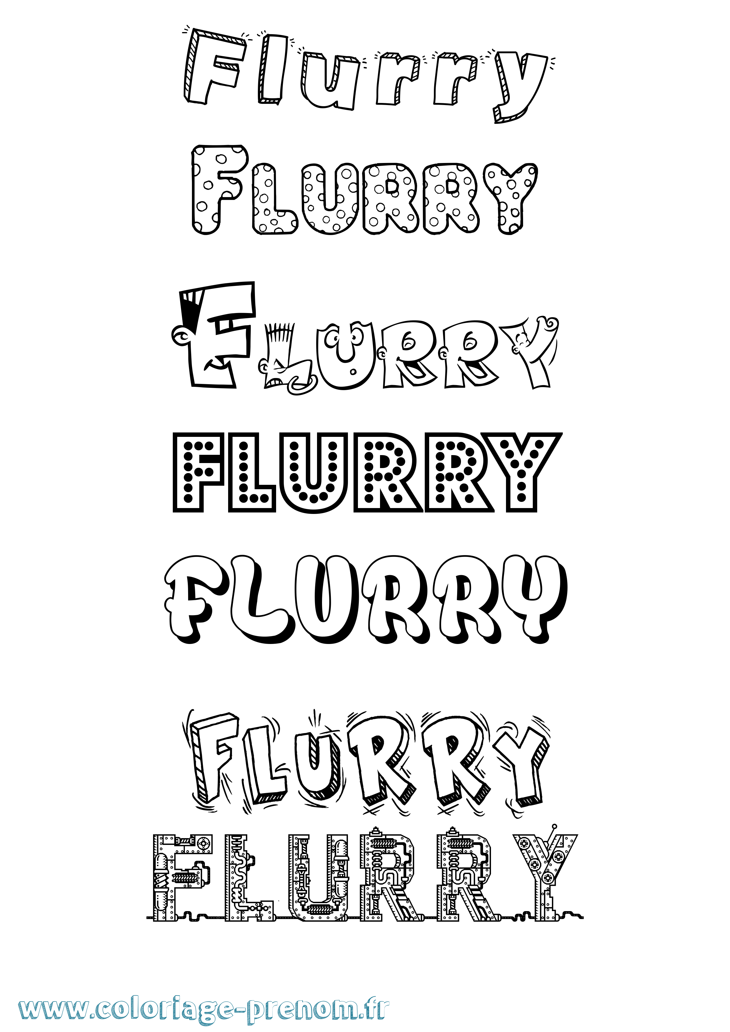 Coloriage Flurry Fun Coloriage prénom Flurry Fun