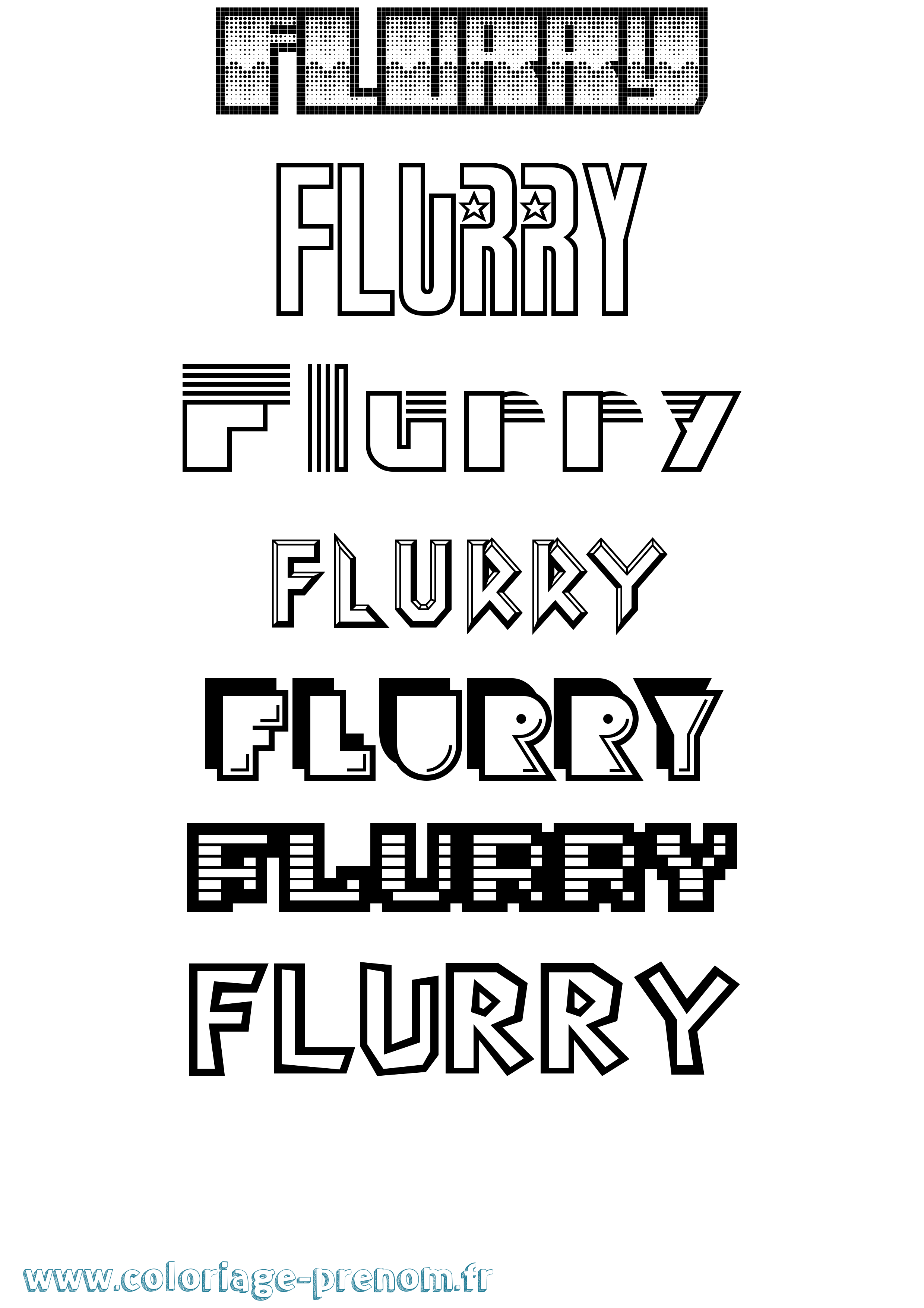 Coloriage Flurry Jeux Vidéos Coloriage prénom Flurry Jeux Vidéos