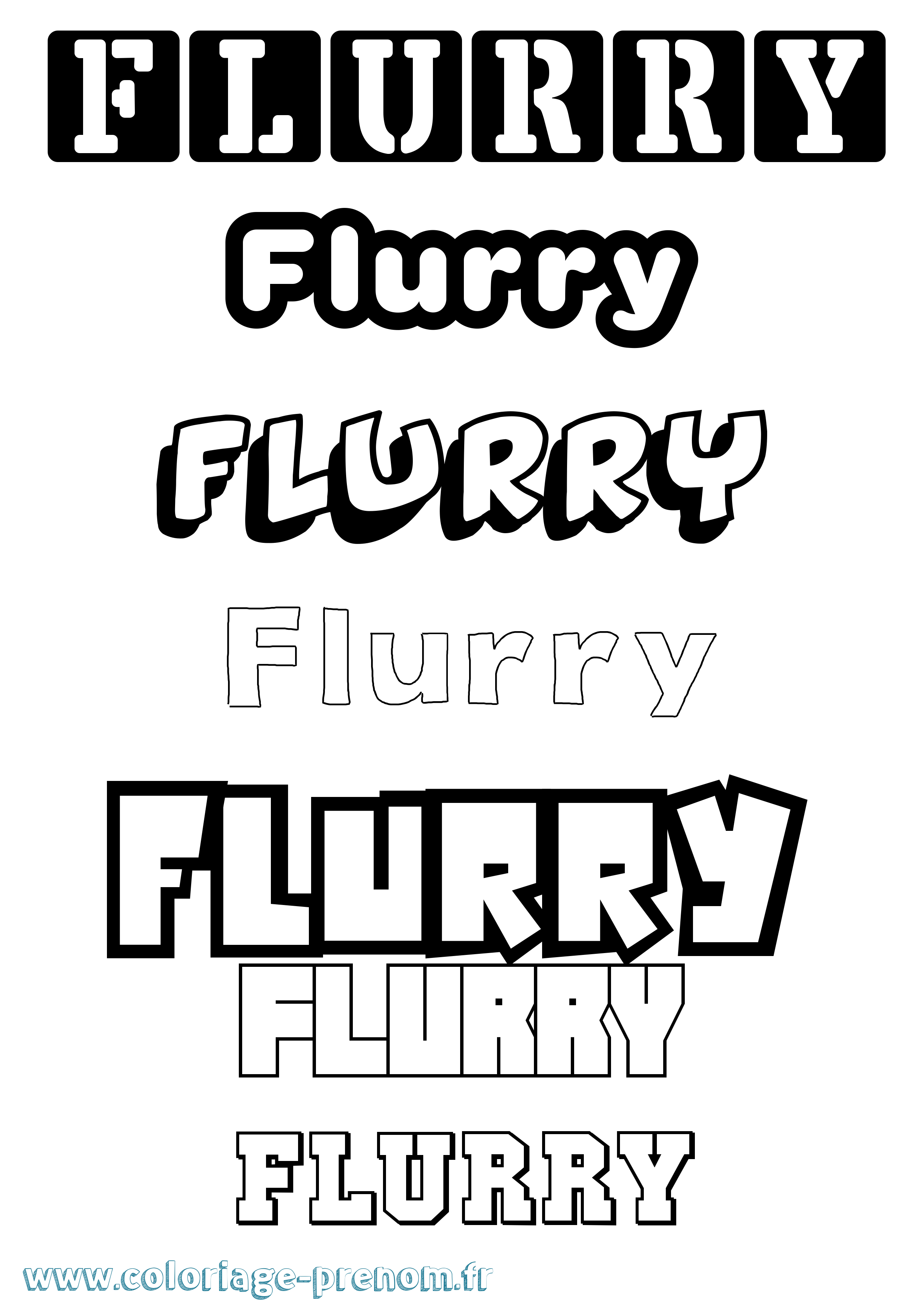 Coloriage Flurry Simple Coloriage prénom Flurry Simple