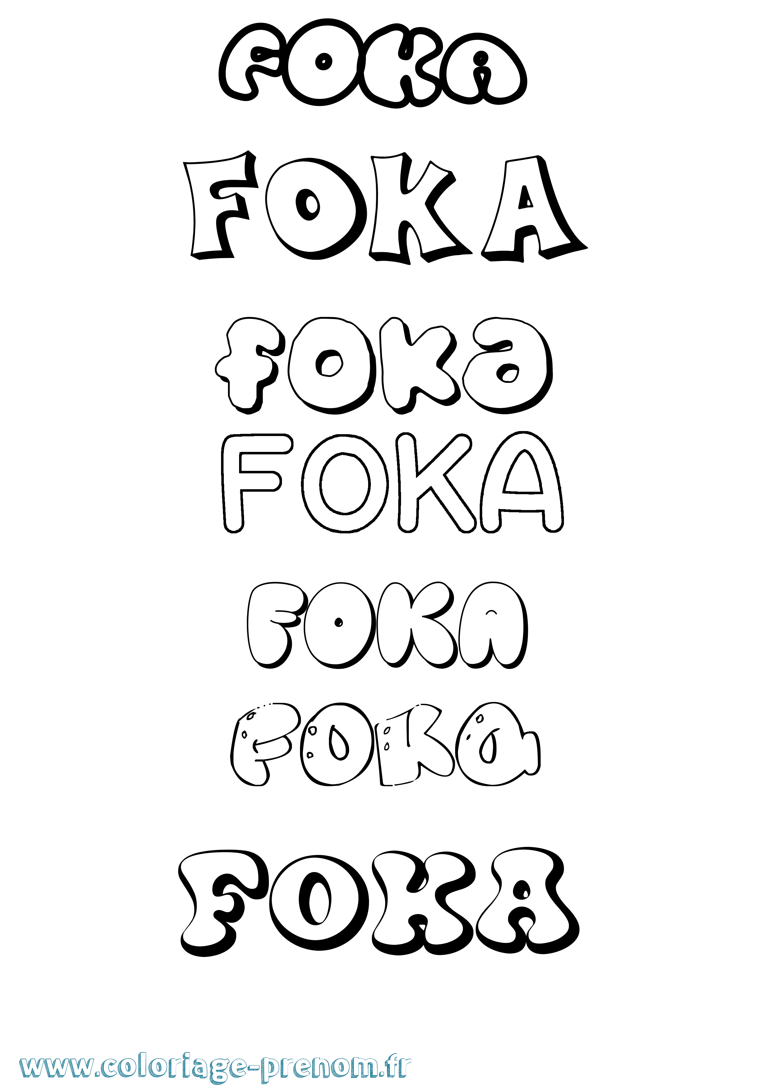 Coloriage Foka Bubble Coloriage prénom Foka Bubble