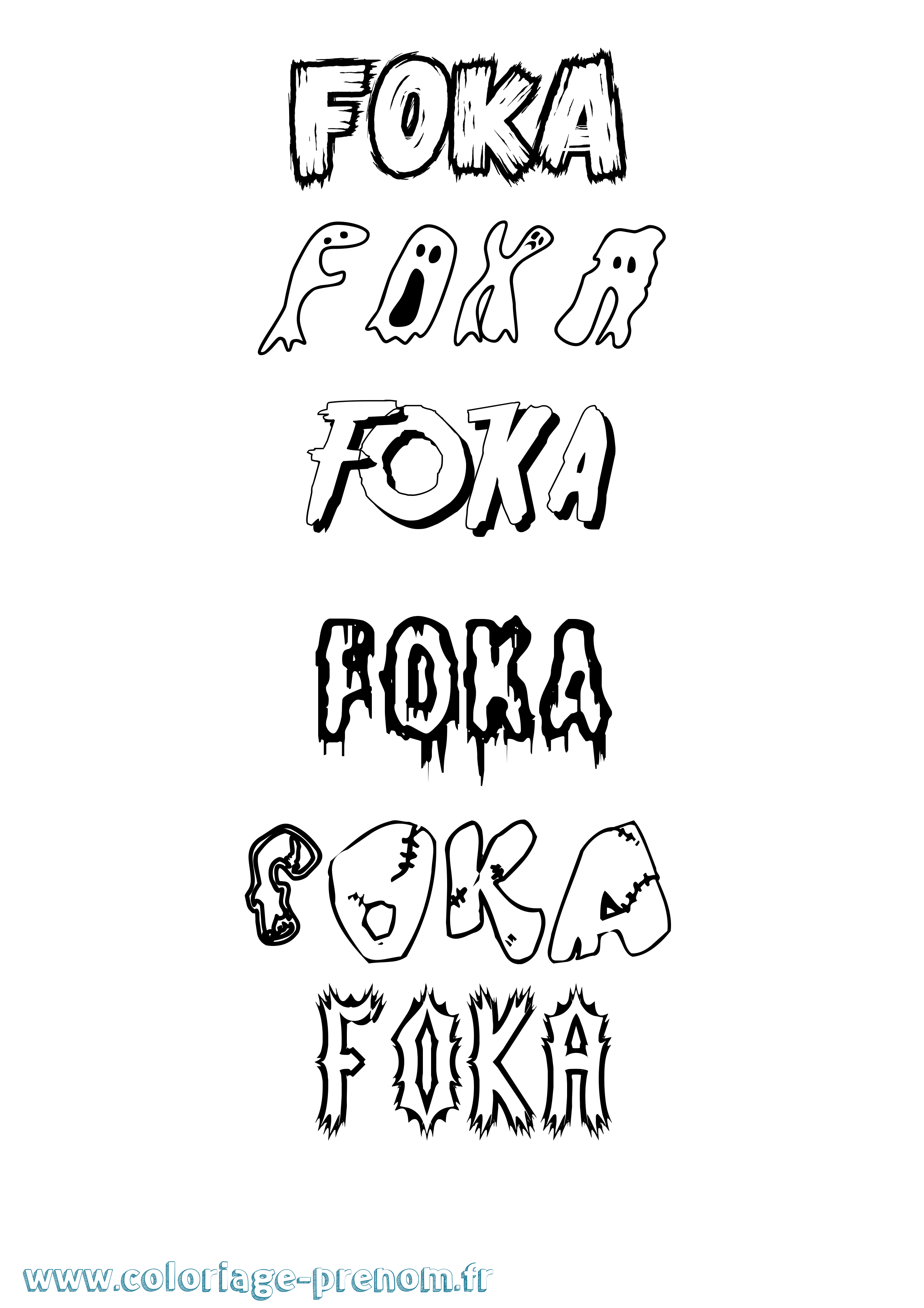 Coloriage Foka Frisson Coloriage prénom Foka Frisson