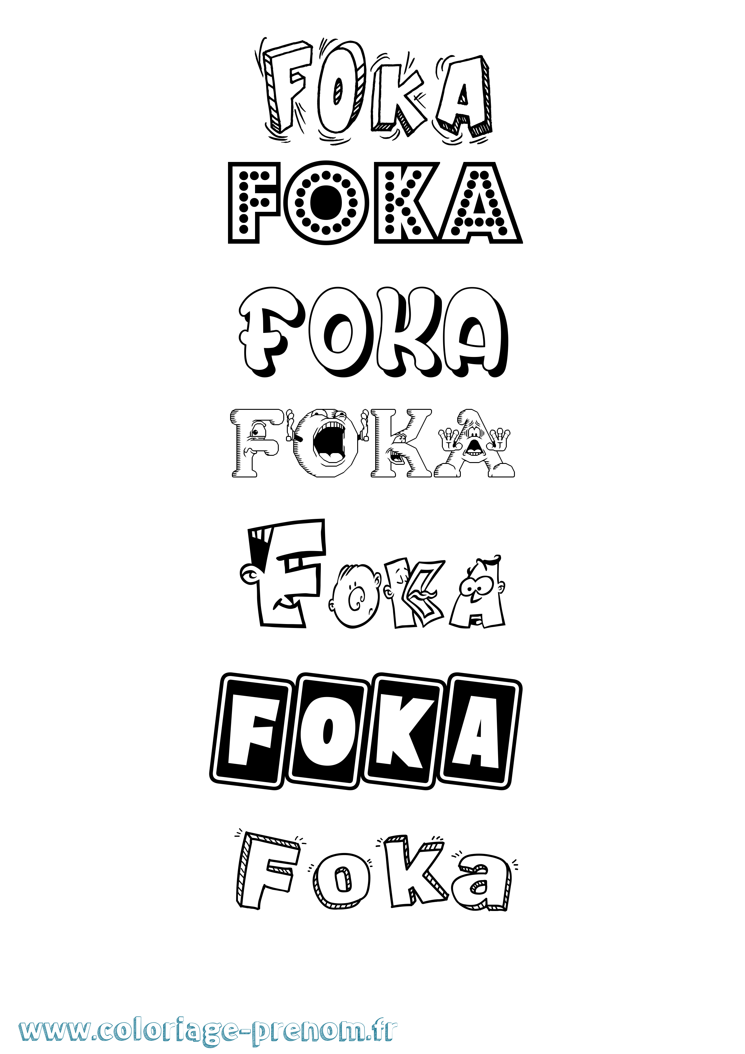 Coloriage Foka Fun Coloriage prénom Foka Fun