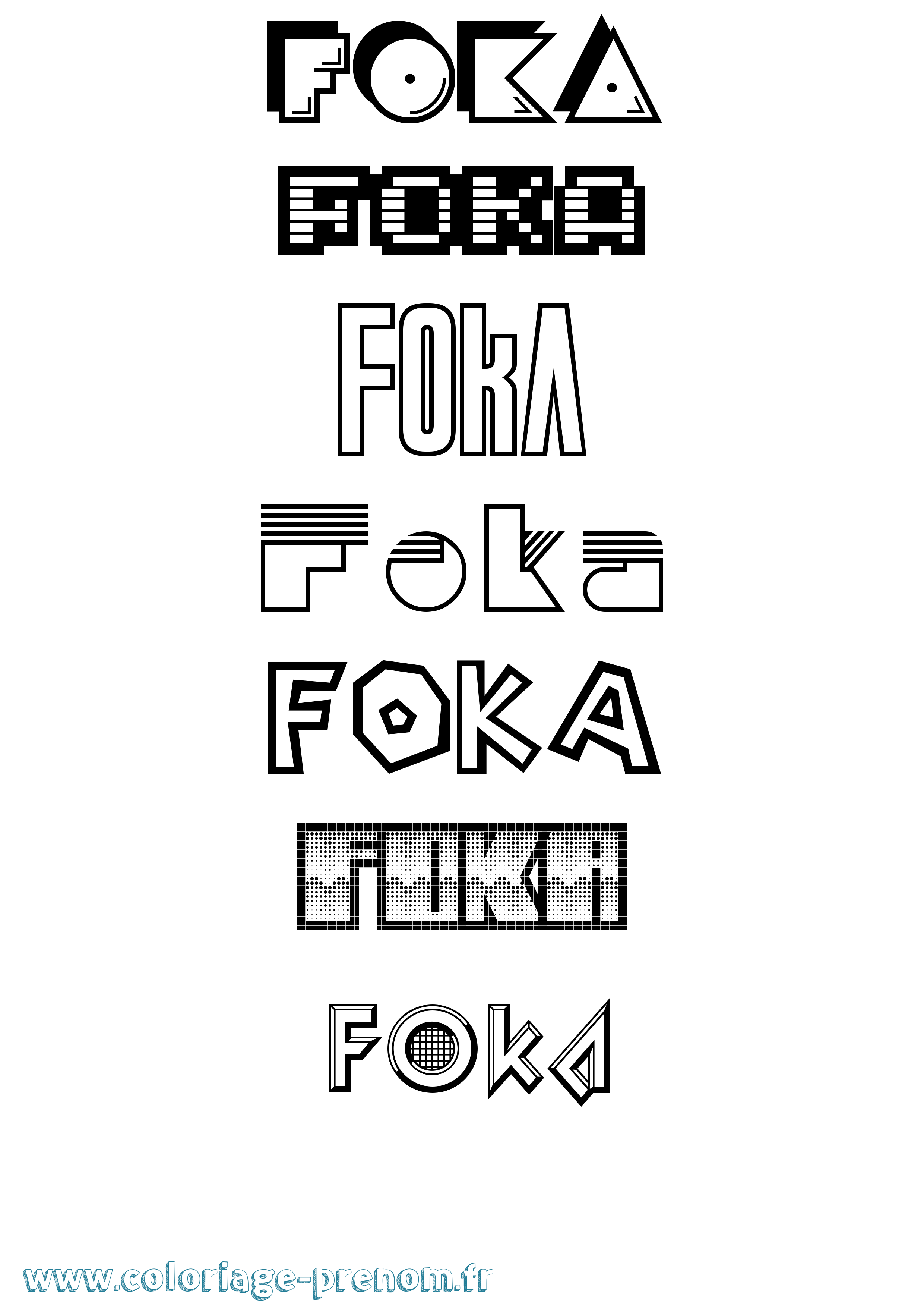Coloriage Foka Jeux Vidéos Coloriage prénom Foka Jeux Vidéos