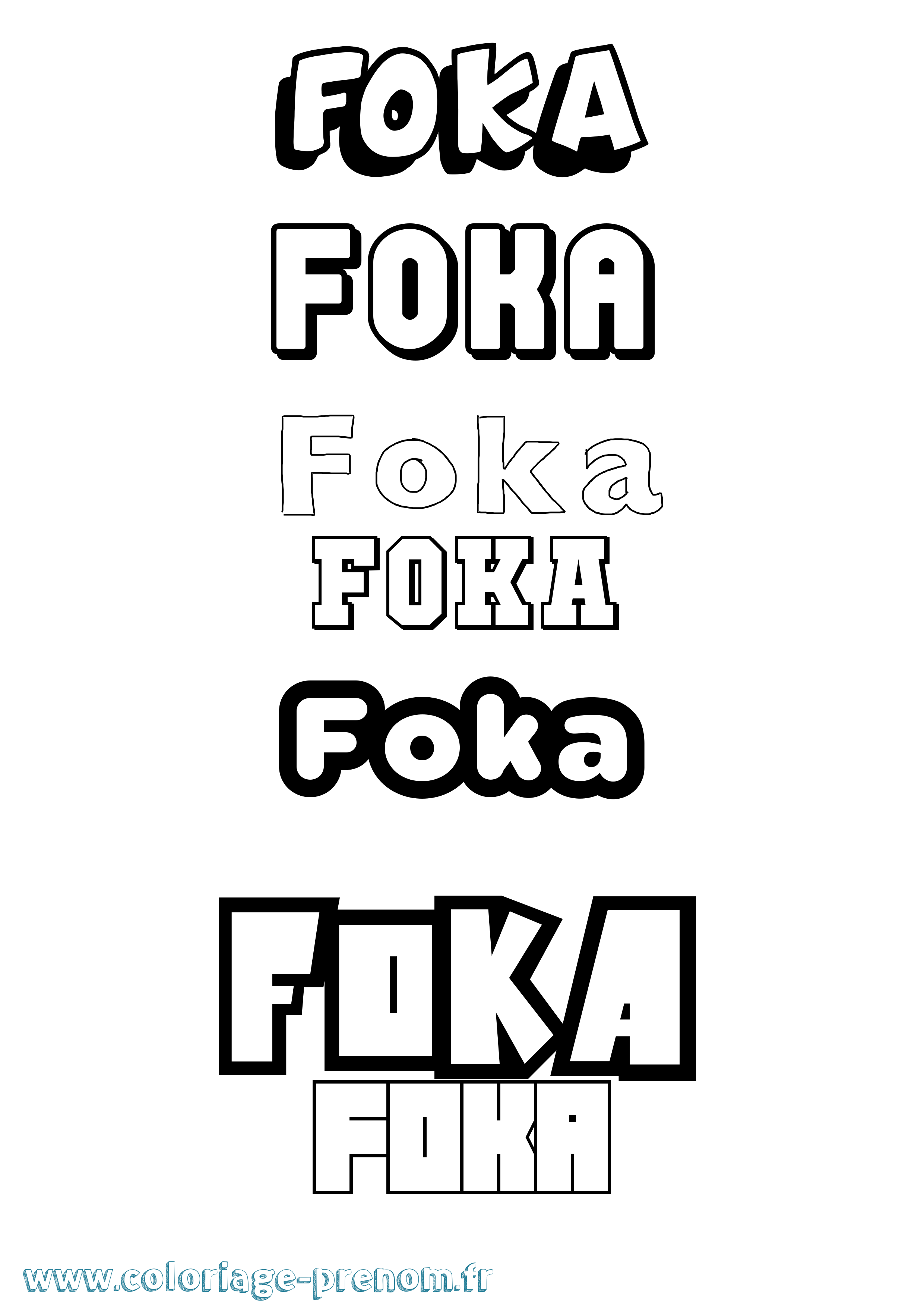 Coloriage Foka Simple Coloriage prénom Foka Simple