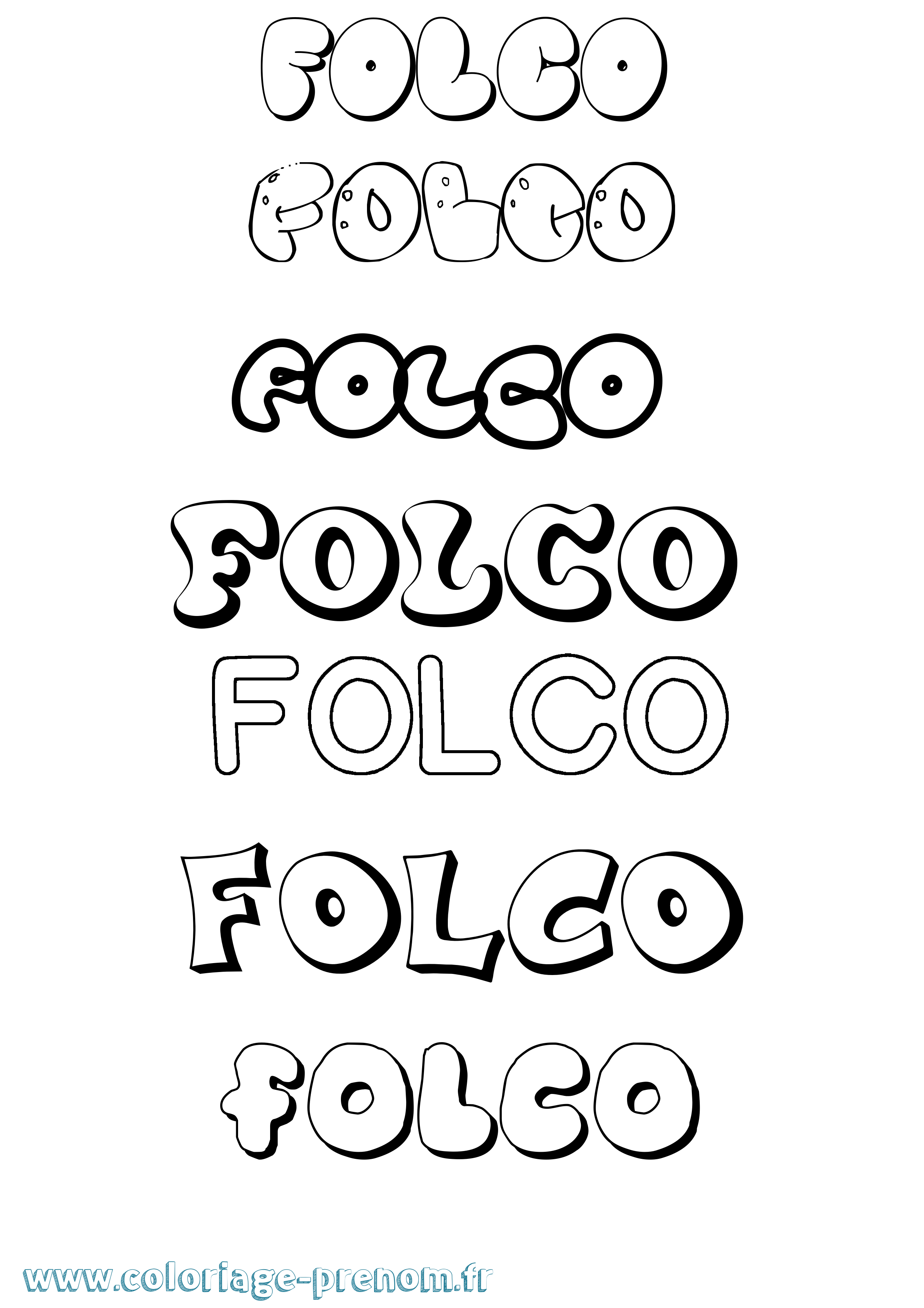 Coloriage Folco Bubble Coloriage prénom Folco Bubble