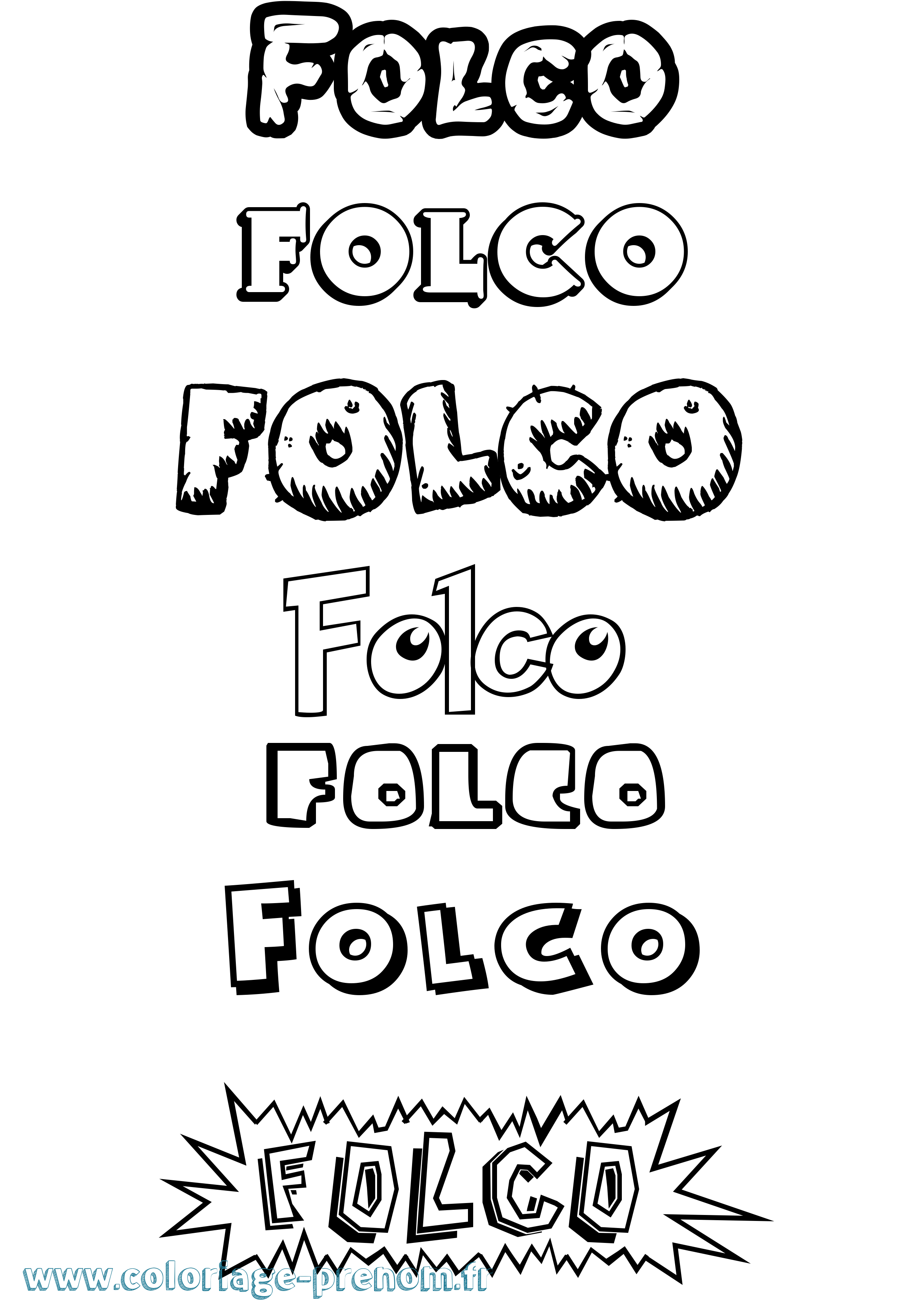 Coloriage Folco Dessin Animé Coloriage prénom Folco Dessin Animé