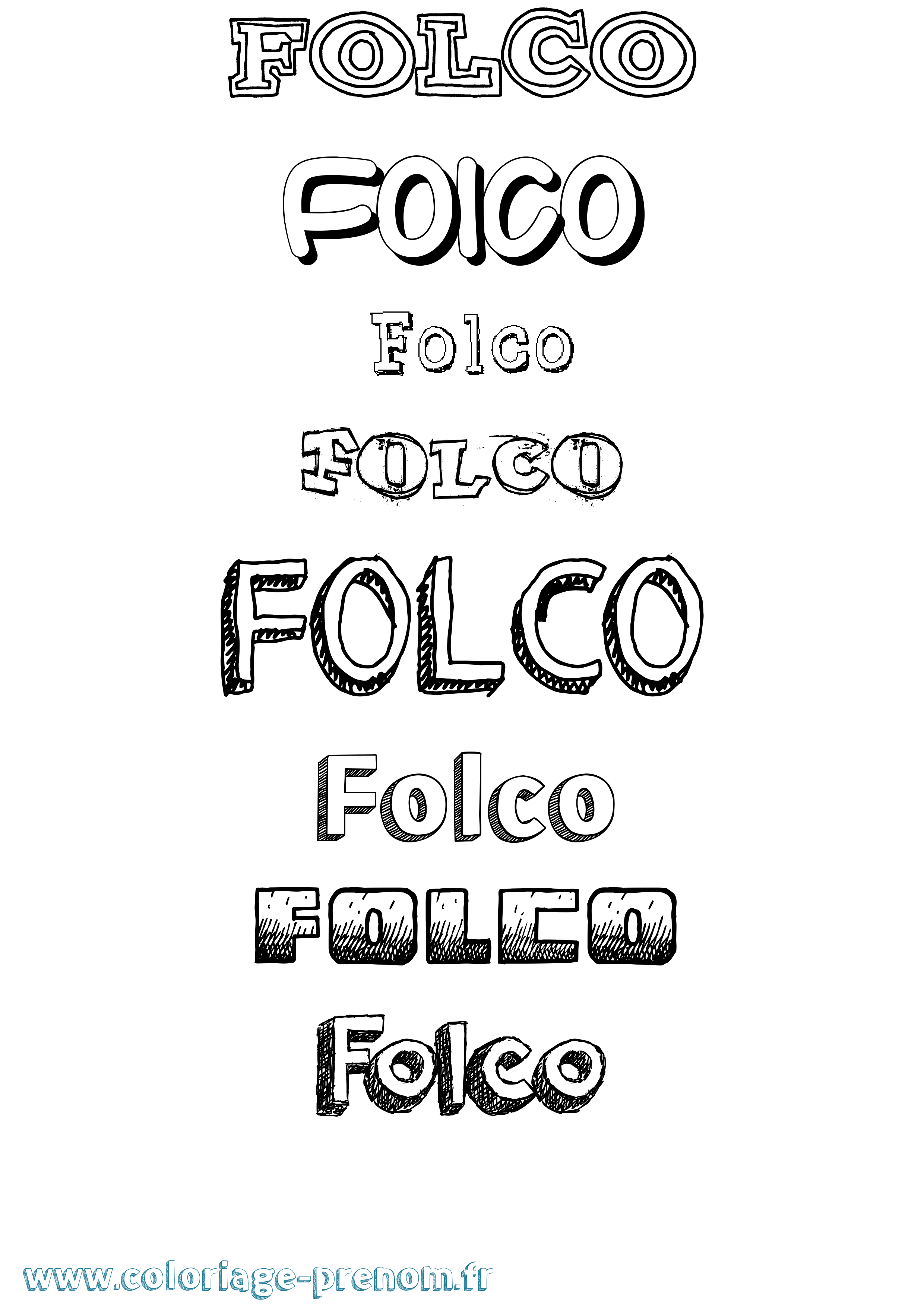 Coloriage Folco Dessiné Coloriage prénom Folco Dessiné