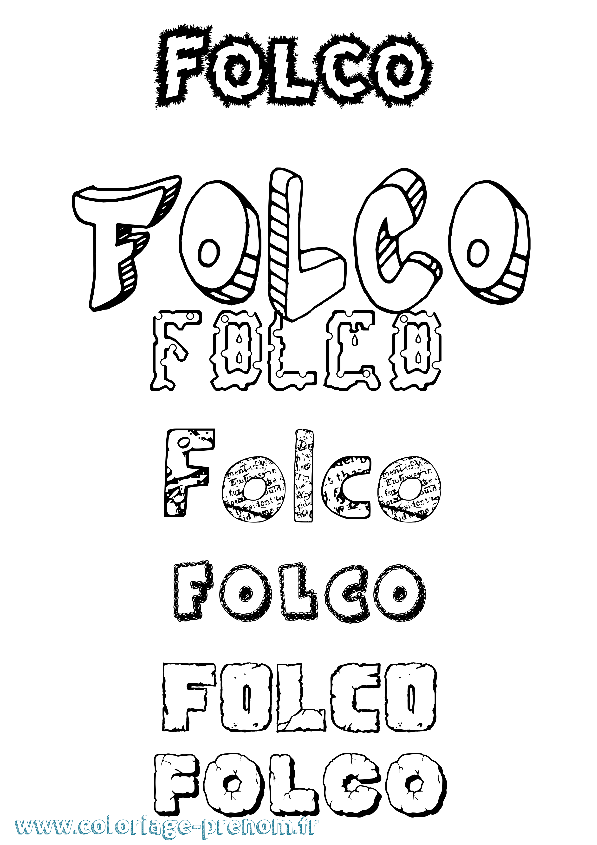 Coloriage Folco Destructuré Coloriage prénom Folco Destructuré