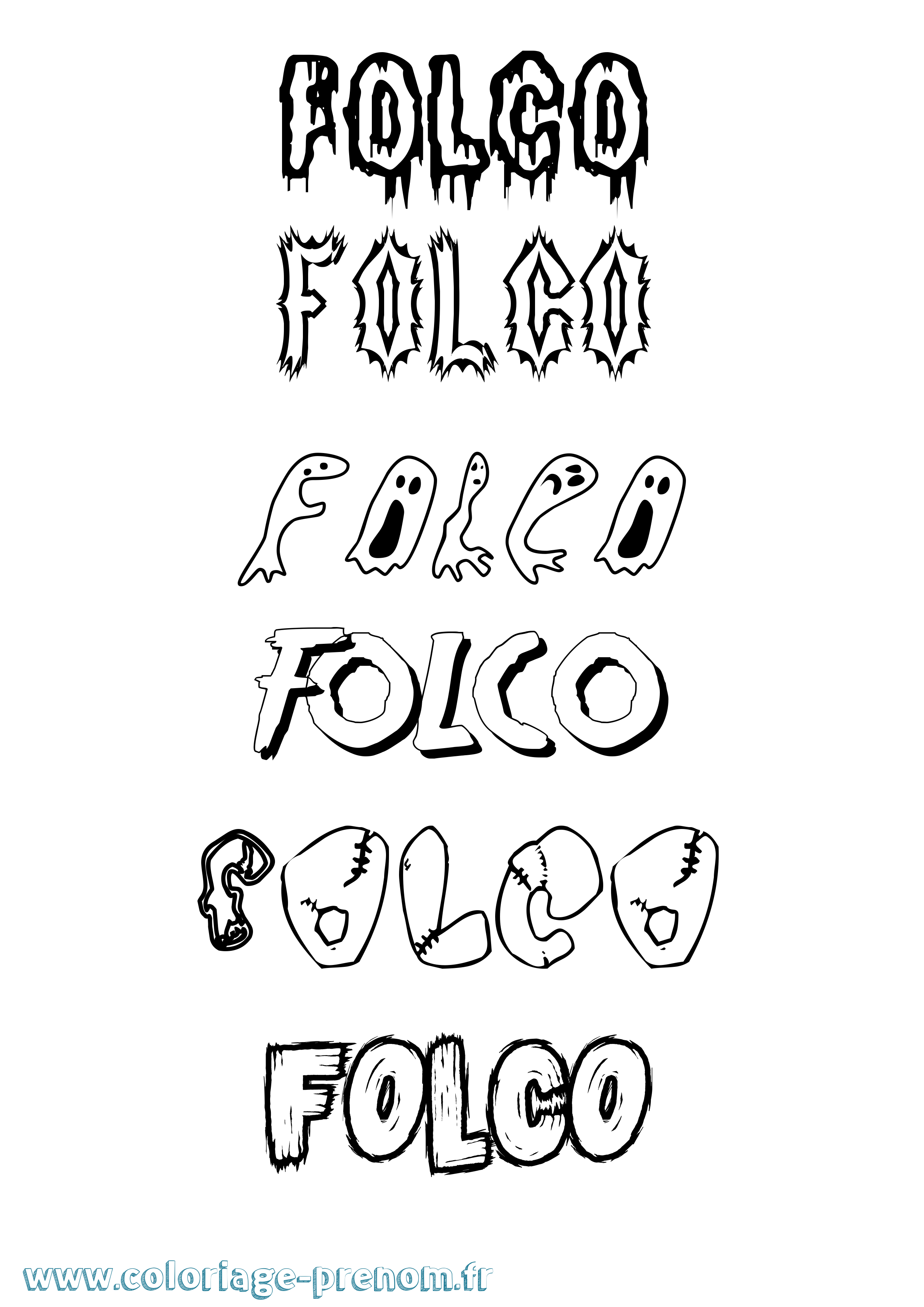 Coloriage Folco Frisson Coloriage prénom Folco Frisson