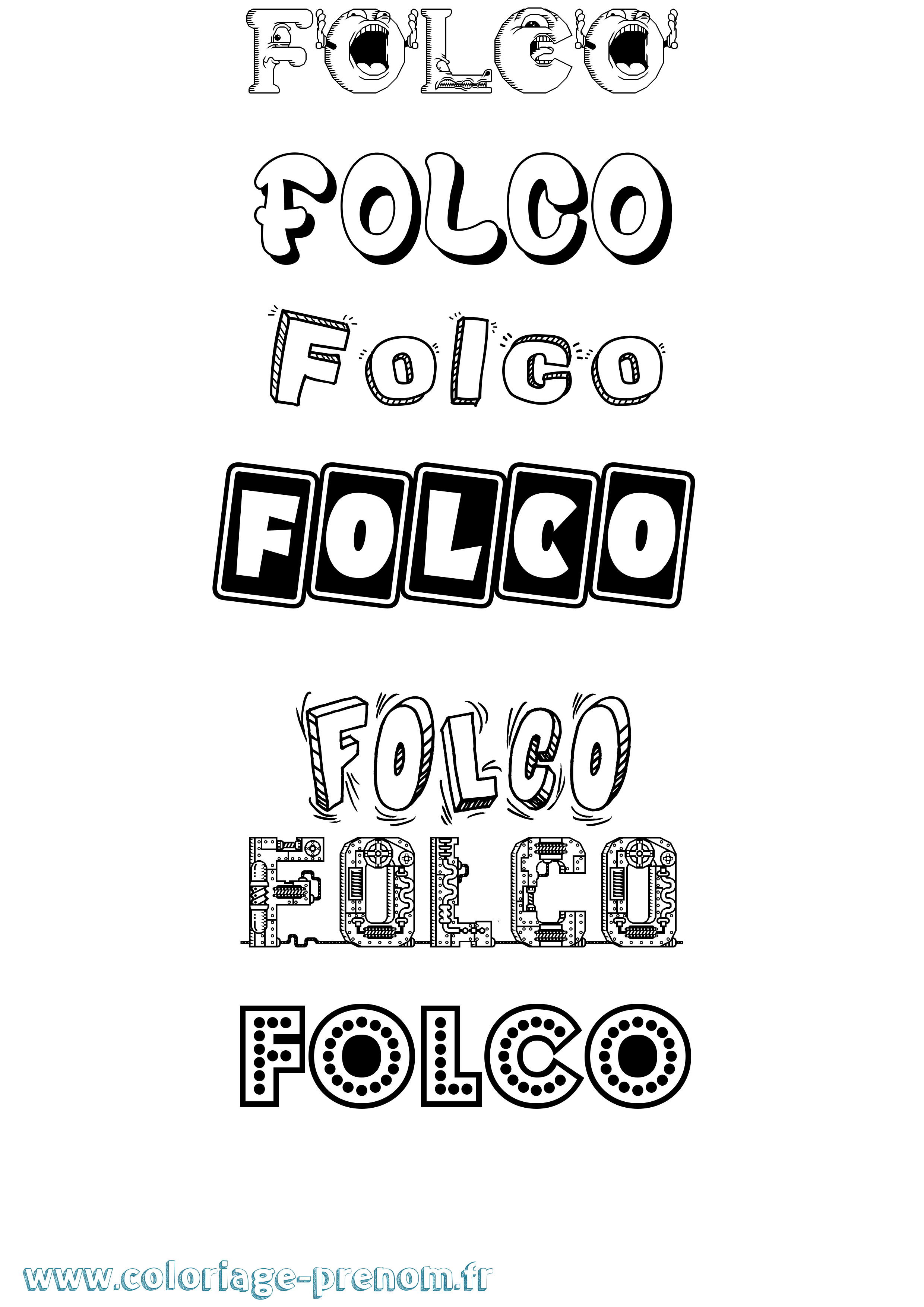 Coloriage Folco Fun Coloriage prénom Folco Fun