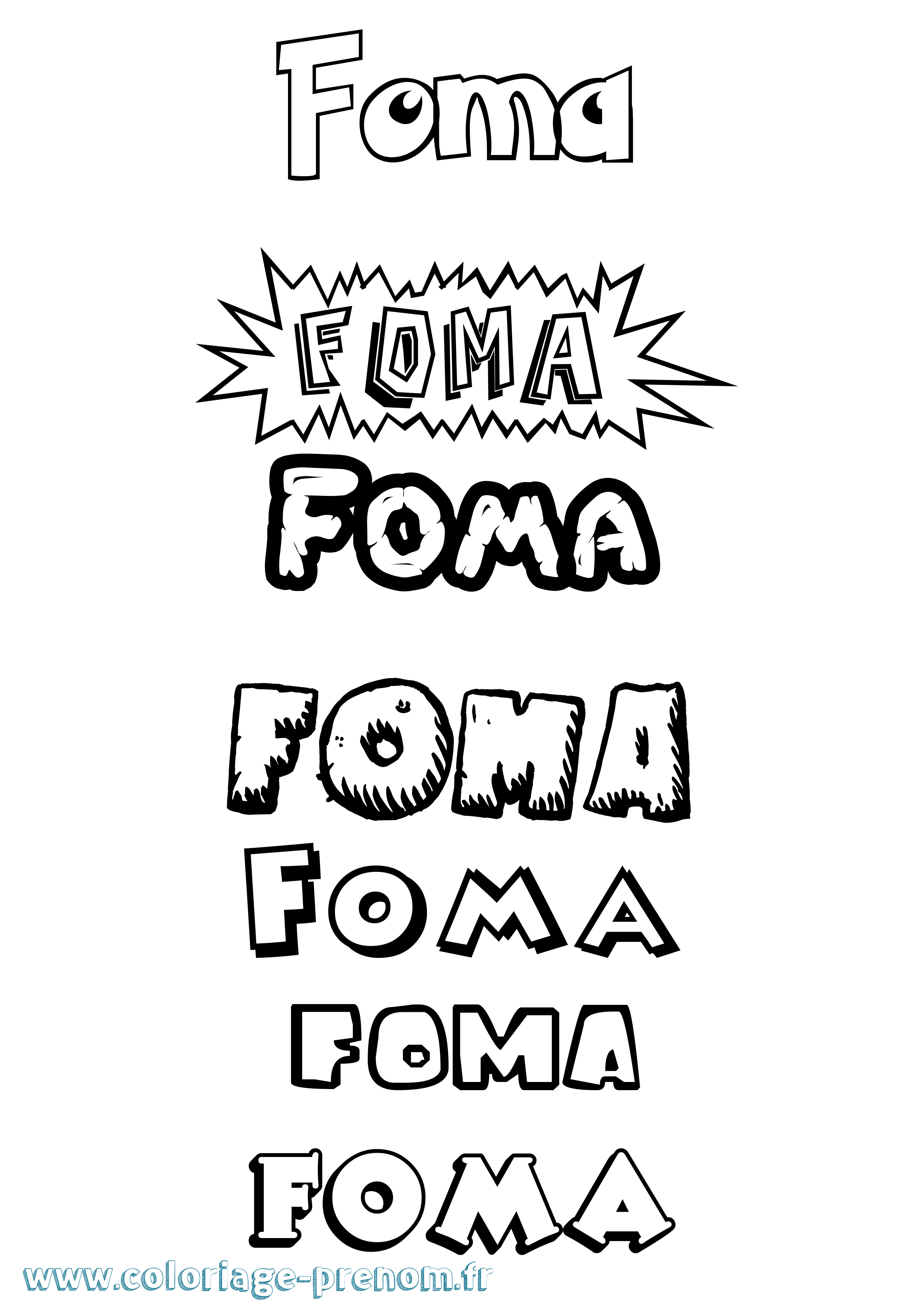 Coloriage Foma Dessin Animé Coloriage prénom Foma Dessin Animé