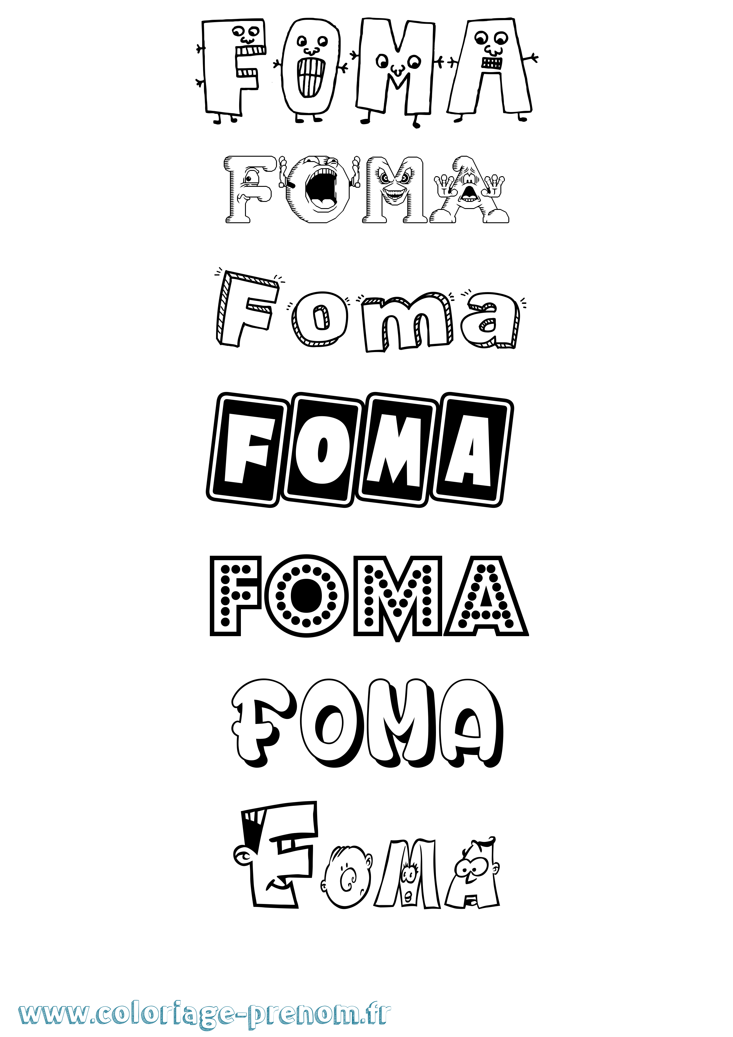 Coloriage Foma Fun Coloriage prénom Foma Fun