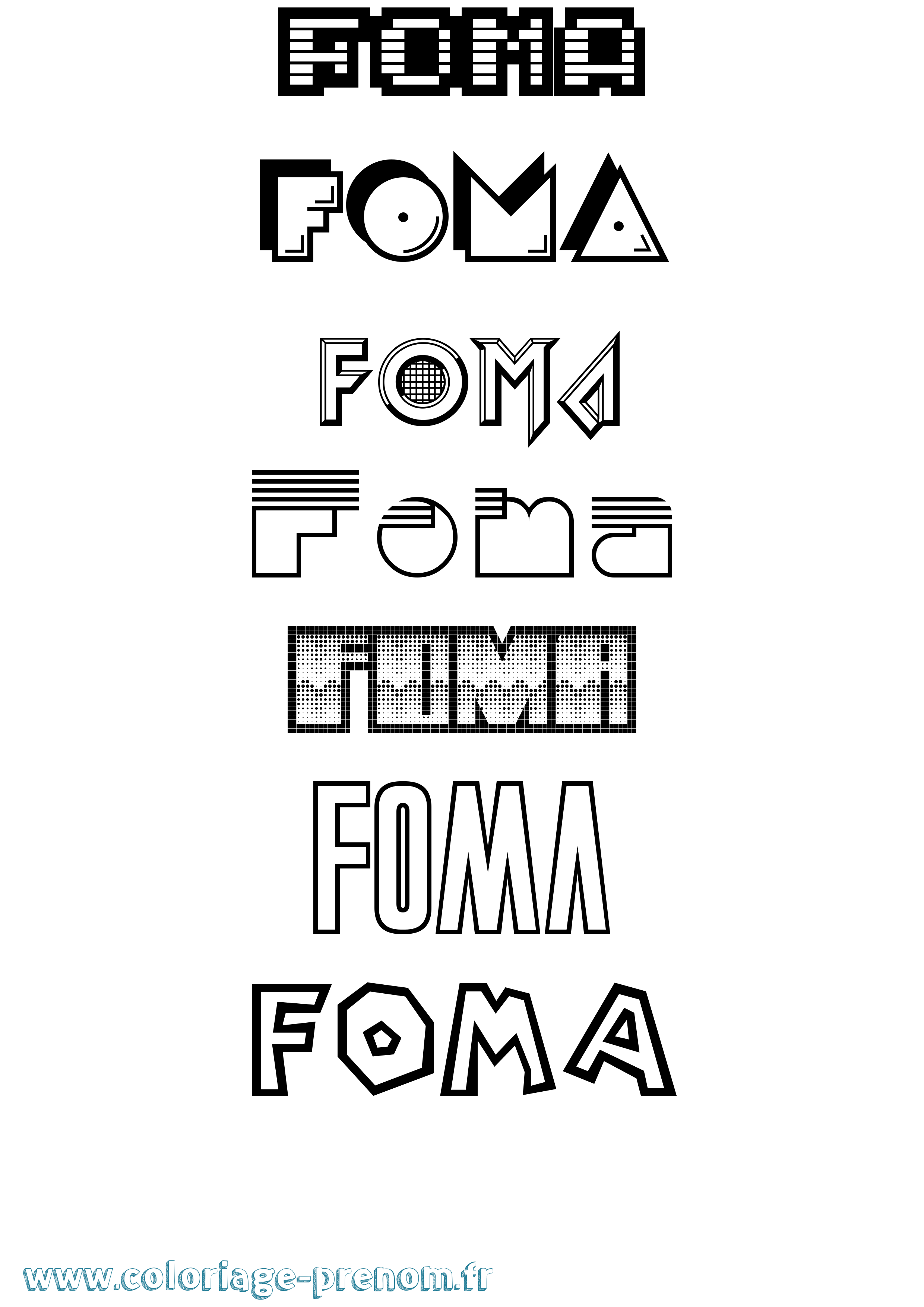 Coloriage Foma Jeux Vidéos Coloriage prénom Foma Jeux Vidéos