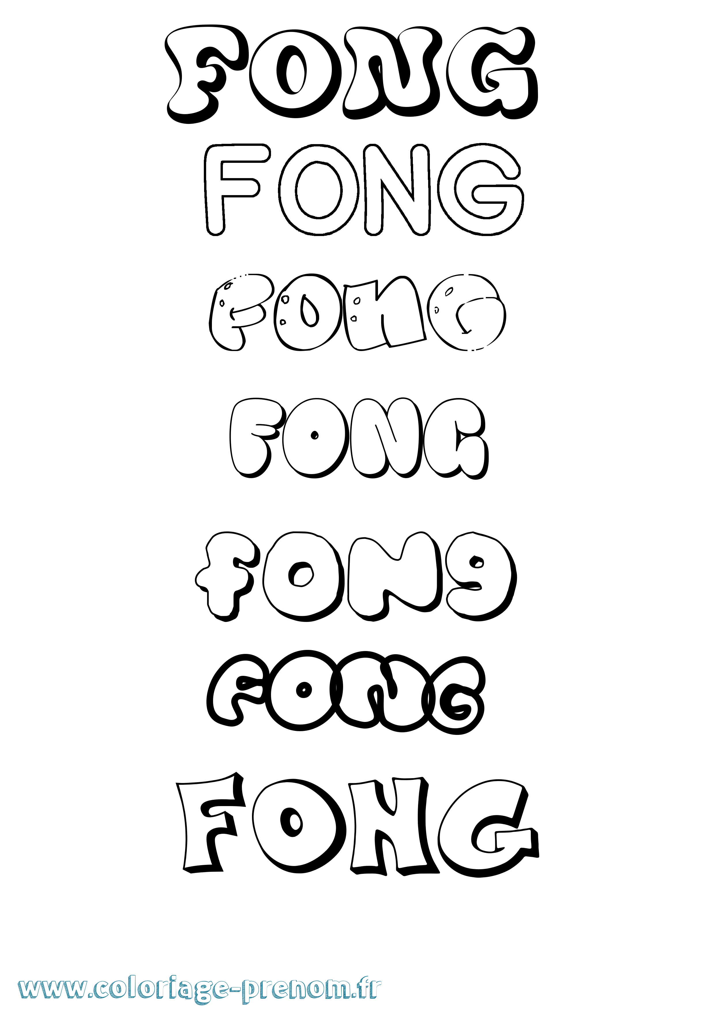 Coloriage Fong Bubble Coloriage prénom Fong Bubble