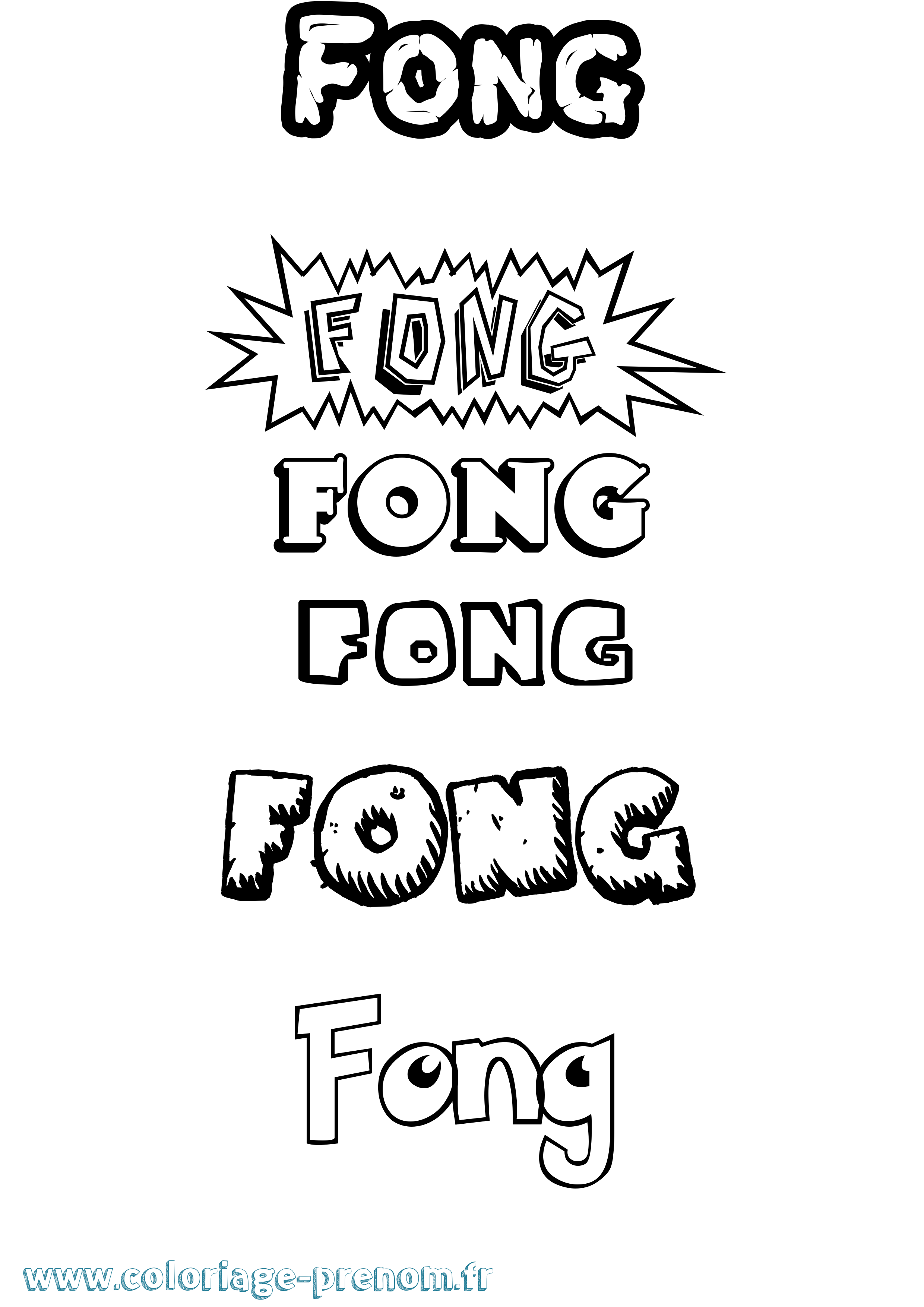 Coloriage Fong Dessin Animé Coloriage prénom Fong Dessin Animé
