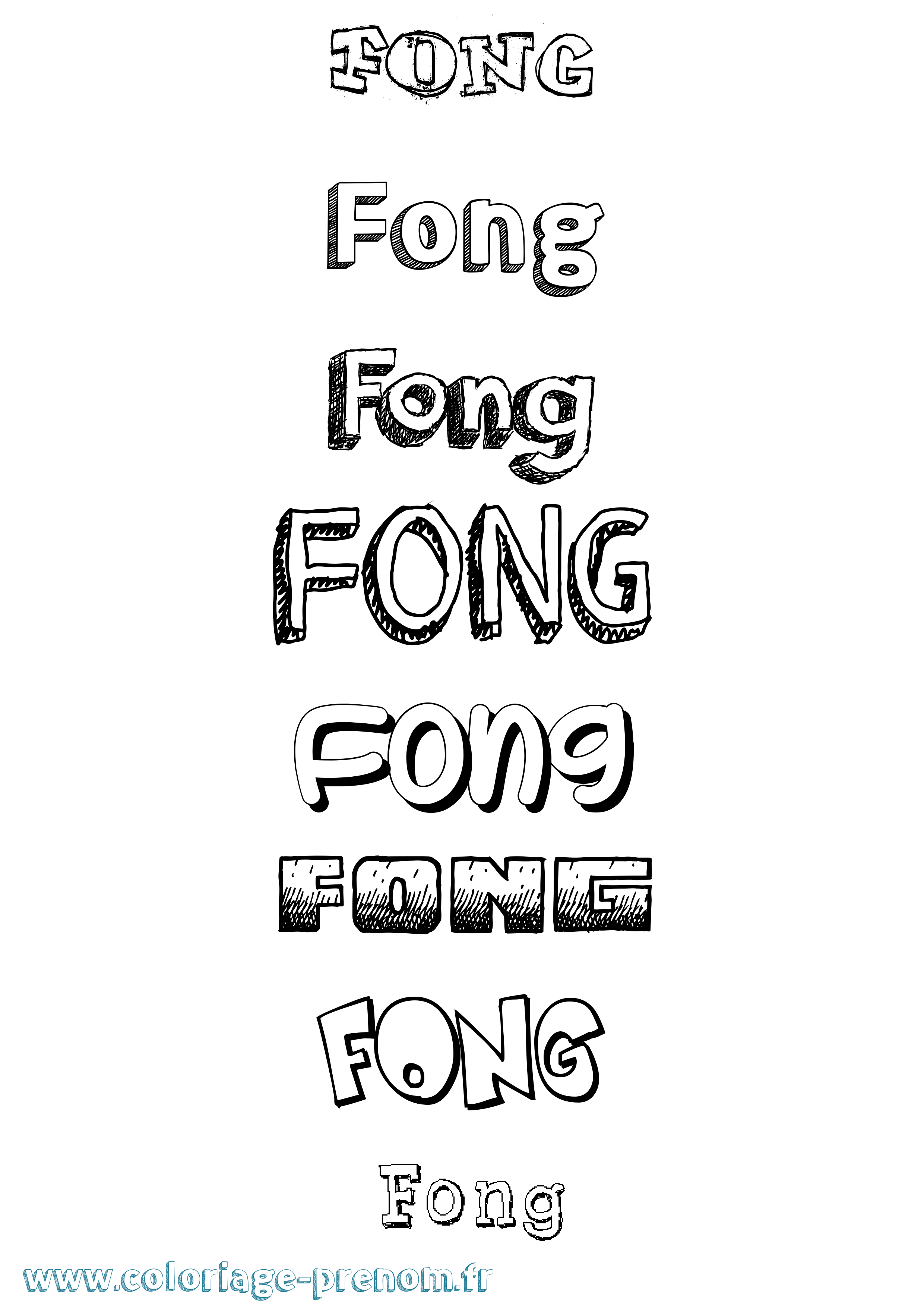 Coloriage Fong Dessiné Coloriage prénom Fong Dessiné