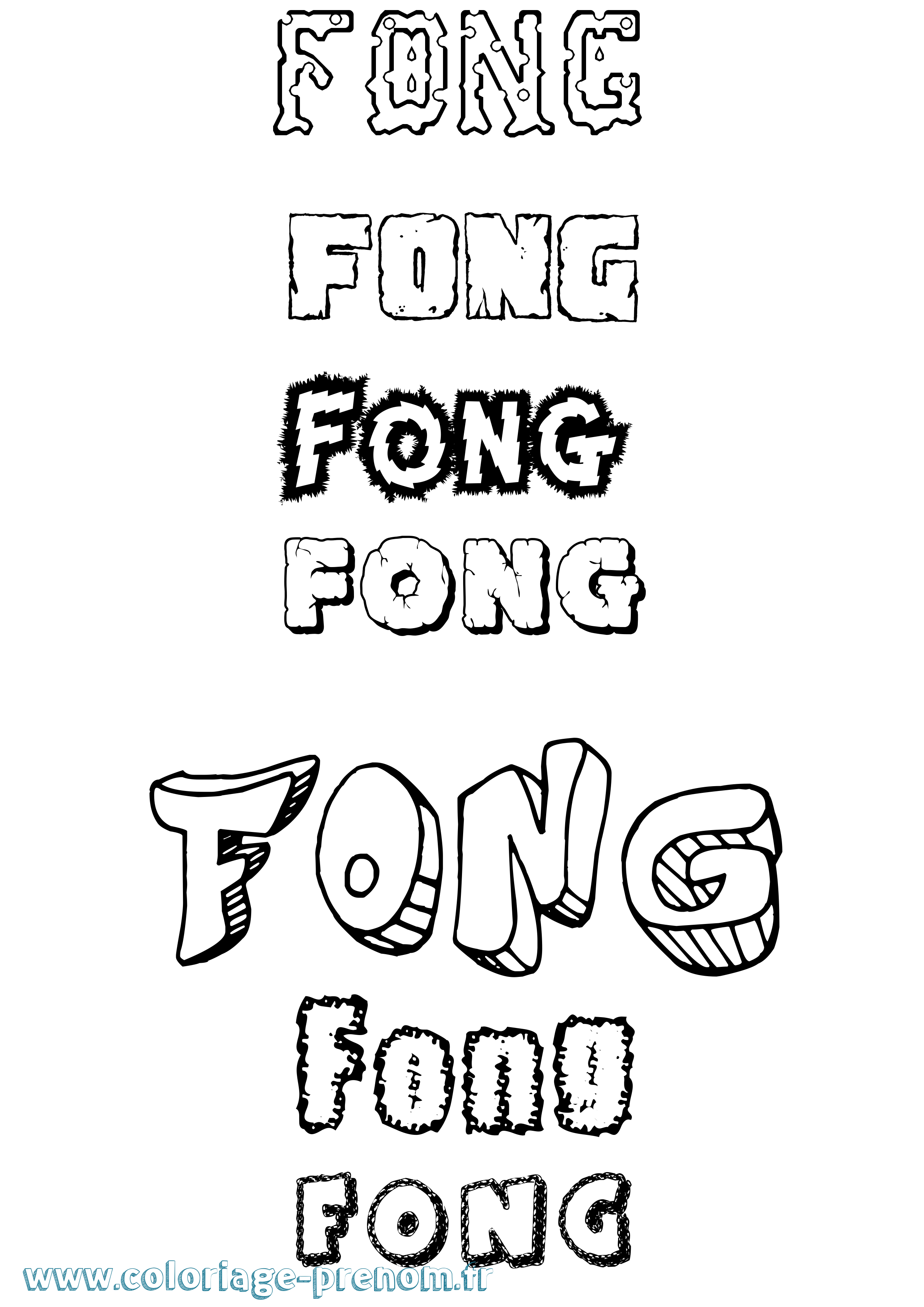 Coloriage Fong Destructuré Coloriage prénom Fong Destructuré