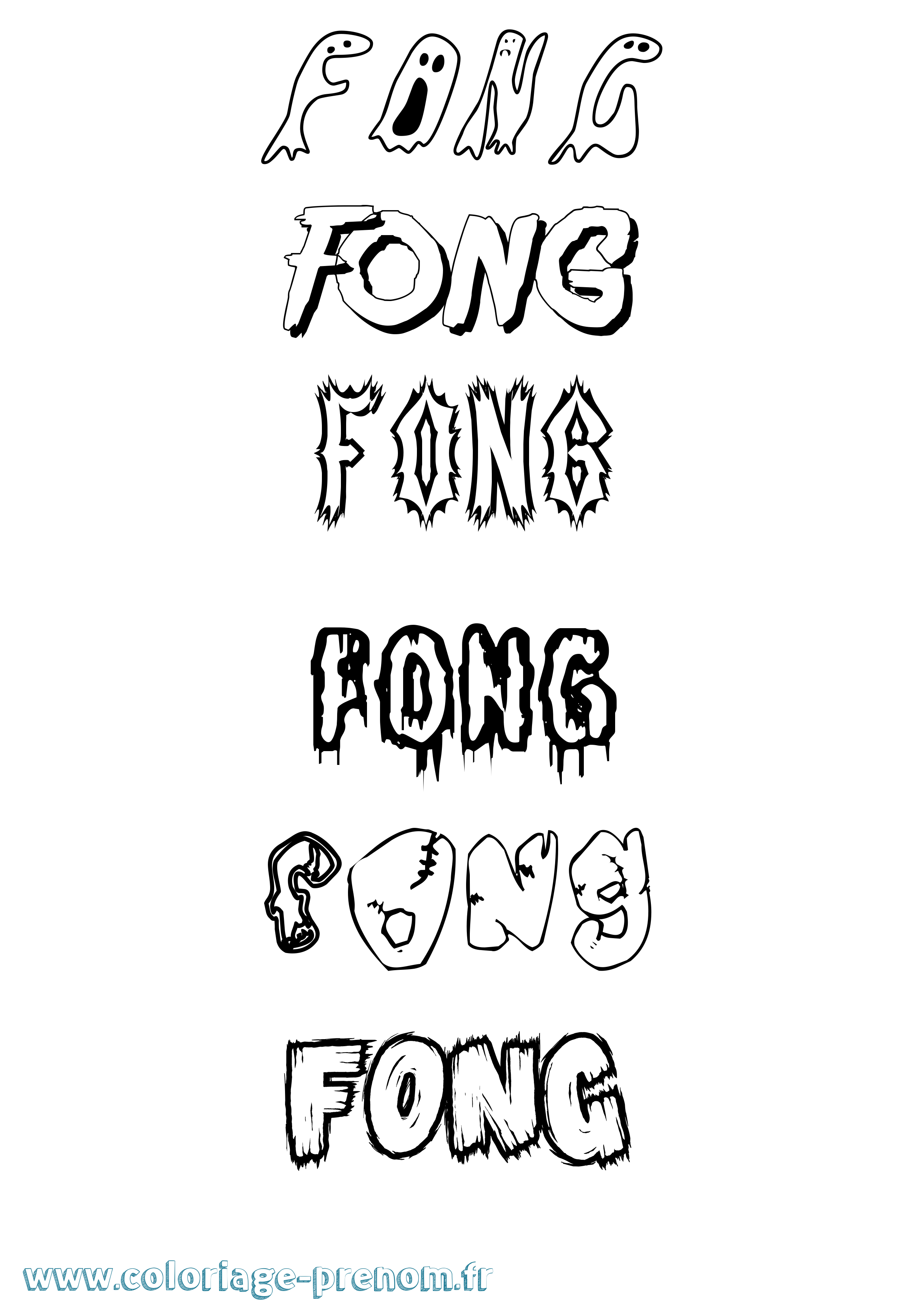 Coloriage Fong Frisson Coloriage prénom Fong Frisson