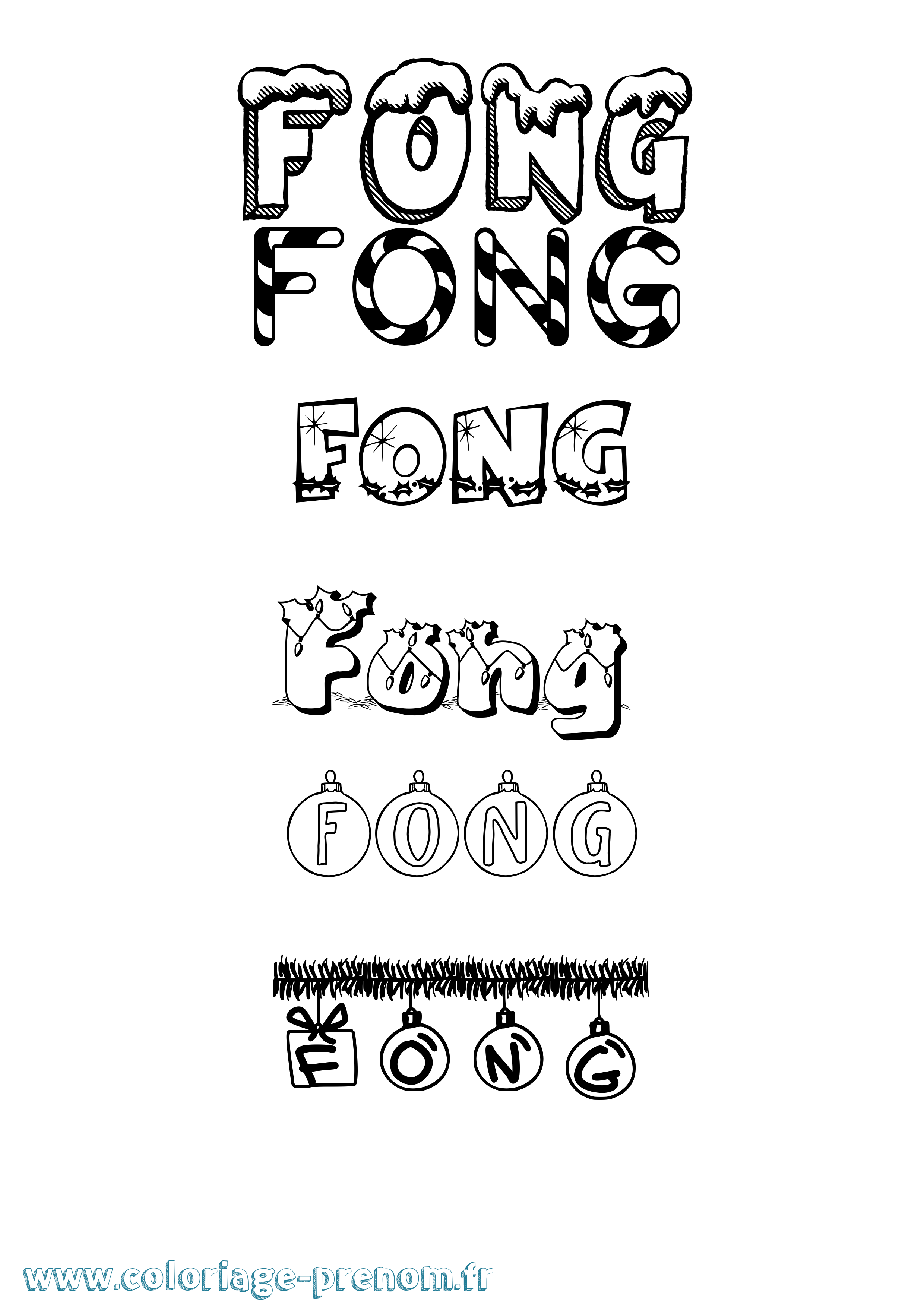 Coloriage Fong Noël Coloriage prénom Fong Noël