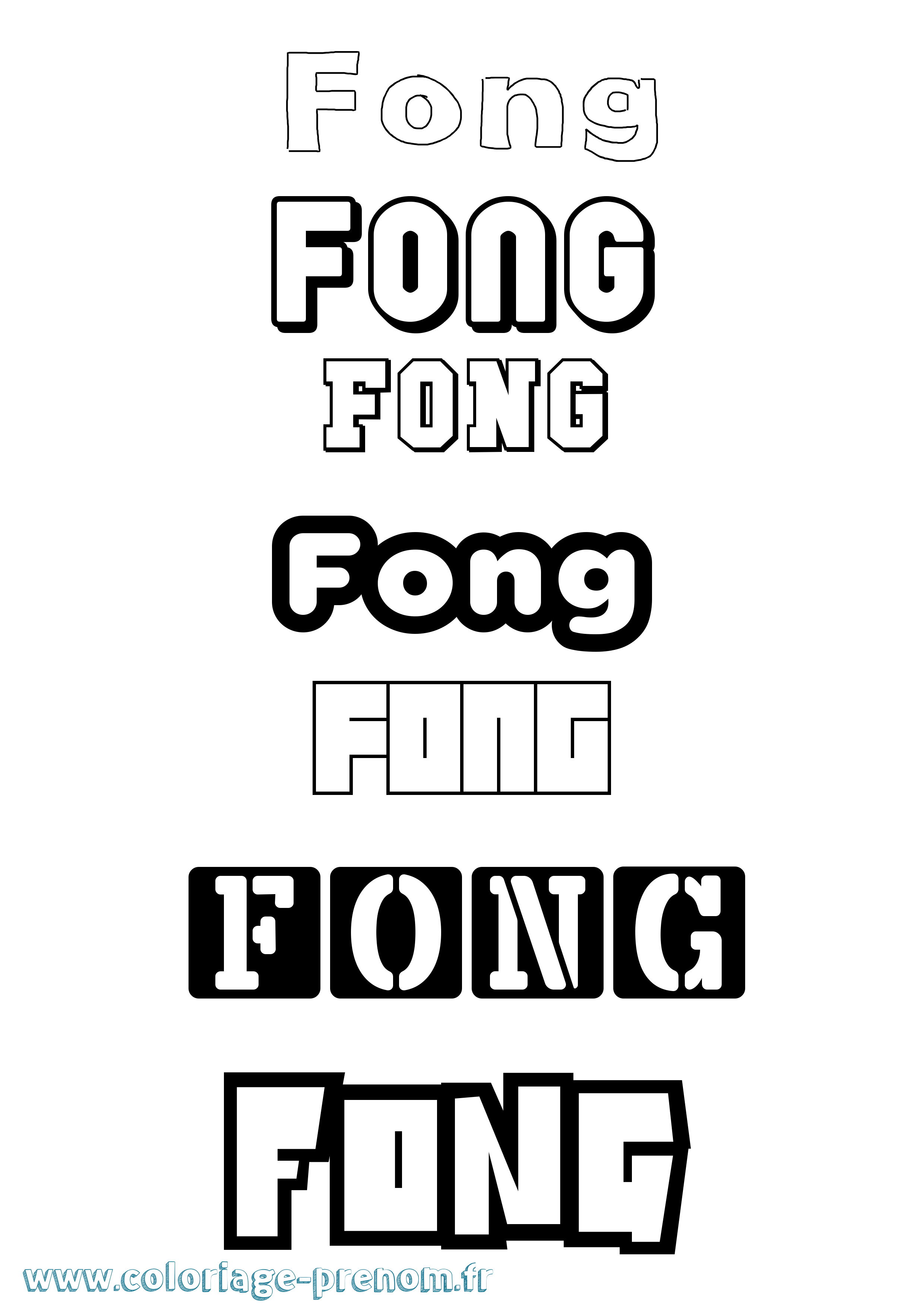 Coloriage Fong Simple Coloriage prénom Fong Simple