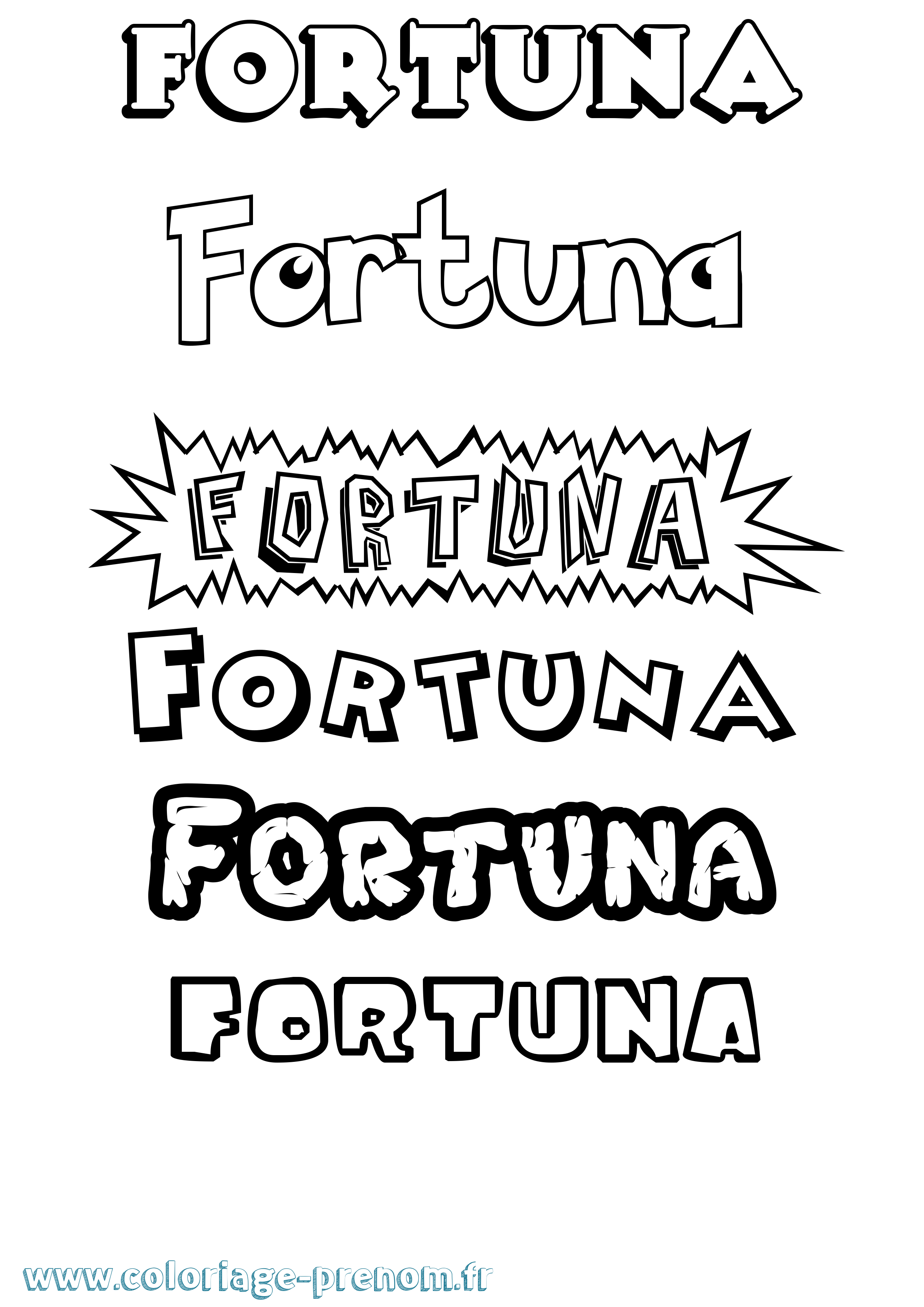 Coloriage Fortuna Dessin Animé Coloriage prénom Fortuna Dessin Animé