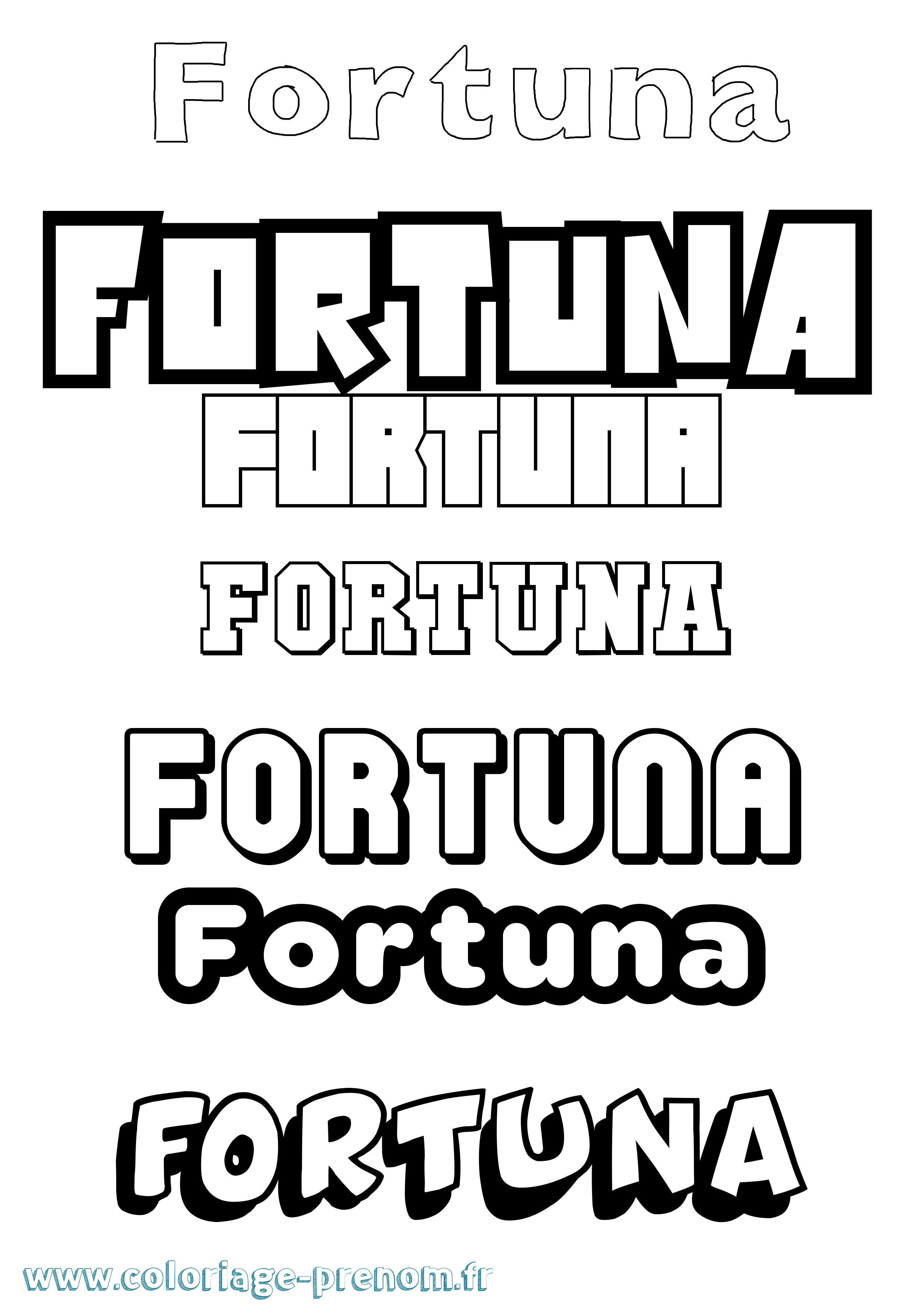 Coloriage Fortuna Simple Coloriage prénom Fortuna Simple