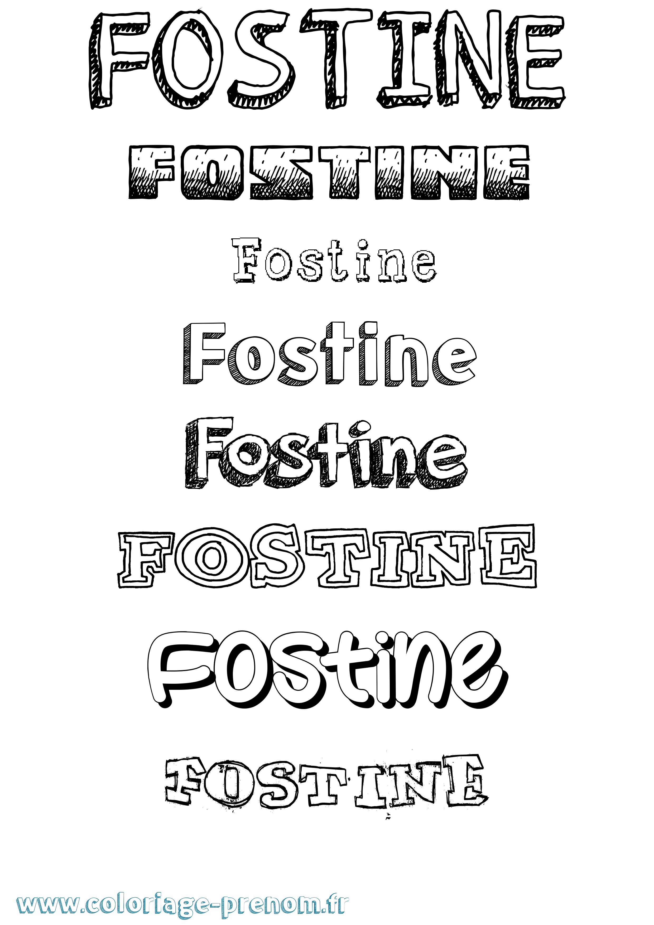 Coloriage Fostine Dessiné Coloriage prénom Fostine Dessiné