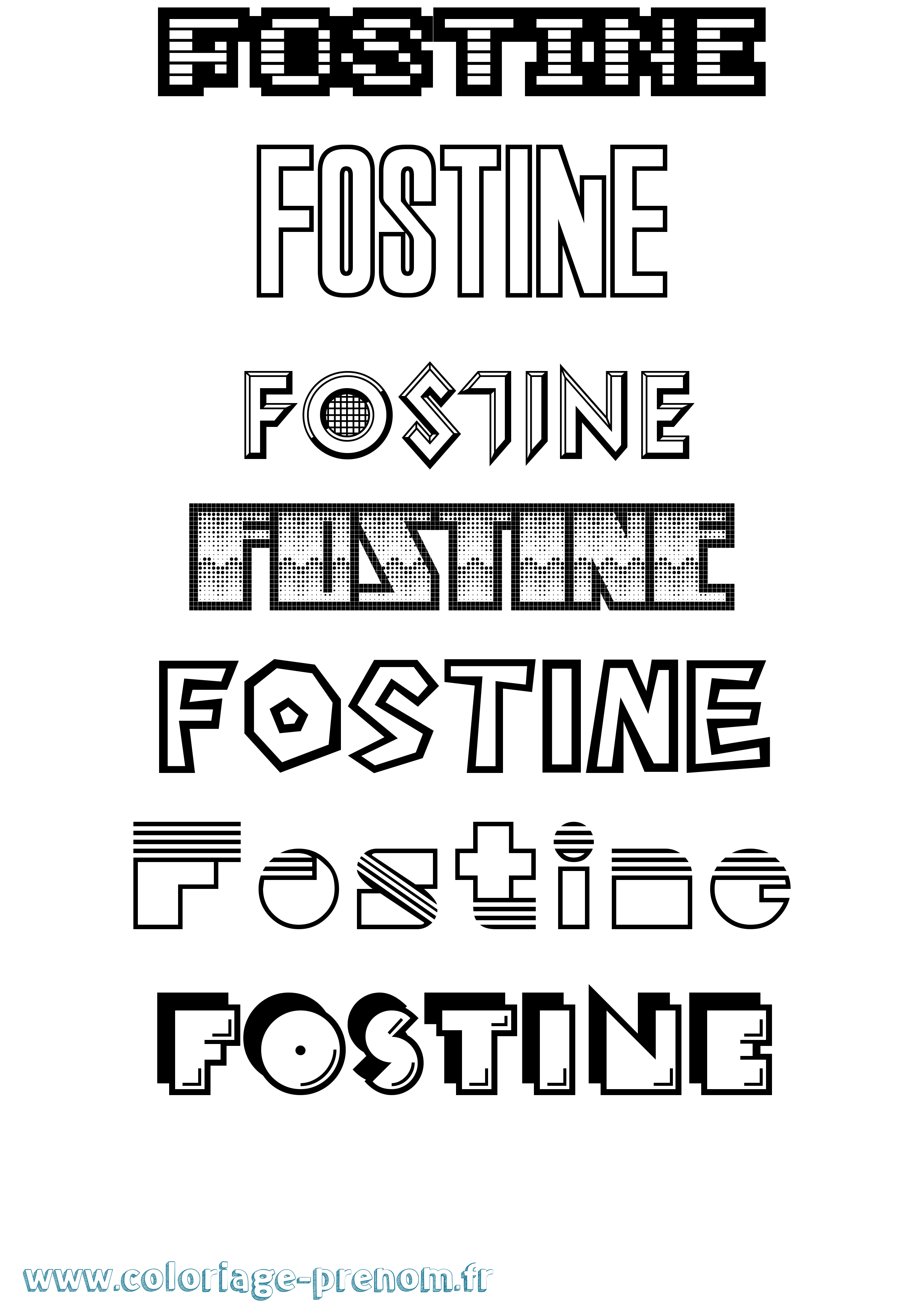 Coloriage Fostine Jeux Vidéos Coloriage prénom Fostine Jeux Vidéos