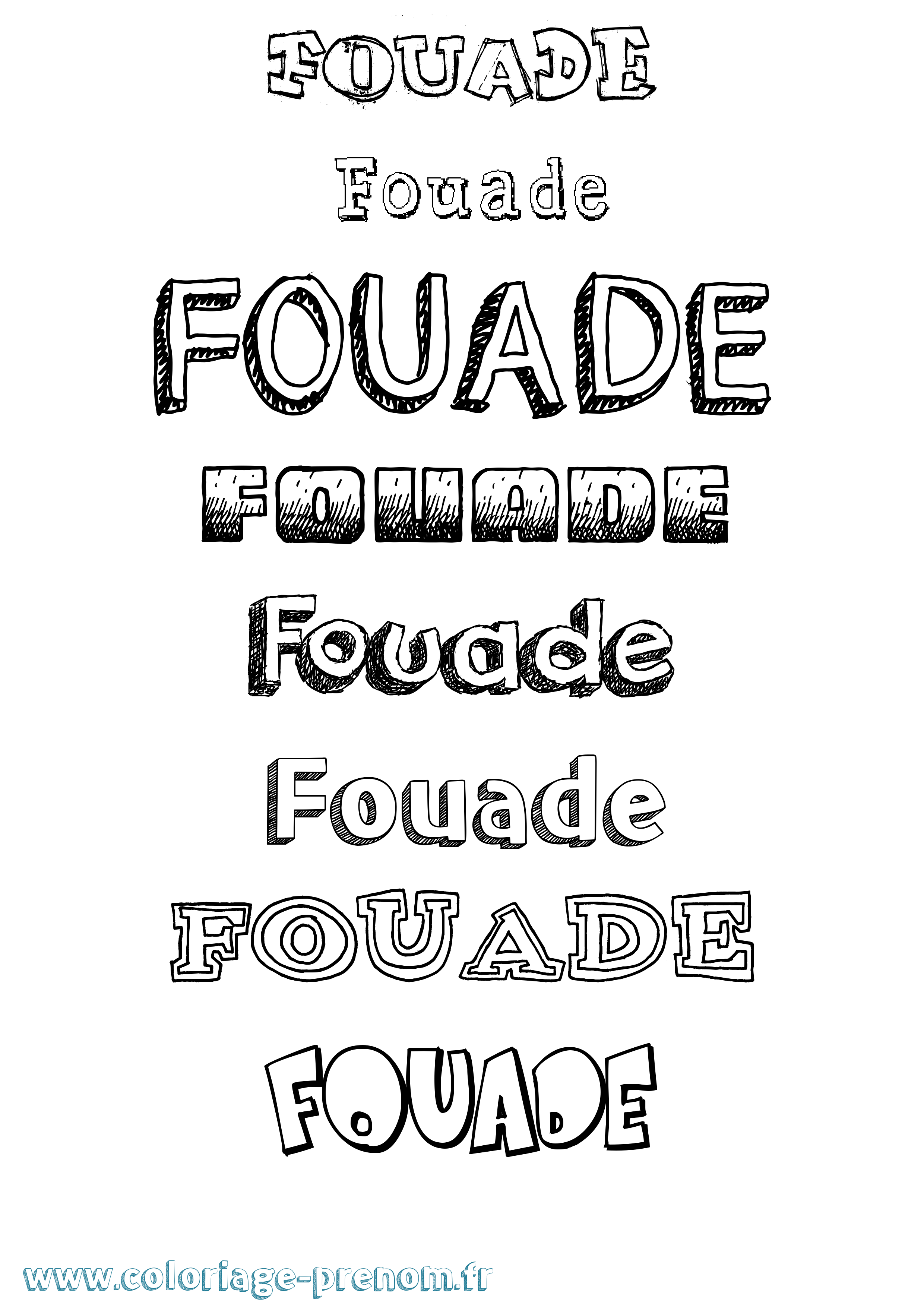 Coloriage Fouade Dessiné Coloriage prénom Fouade Dessiné