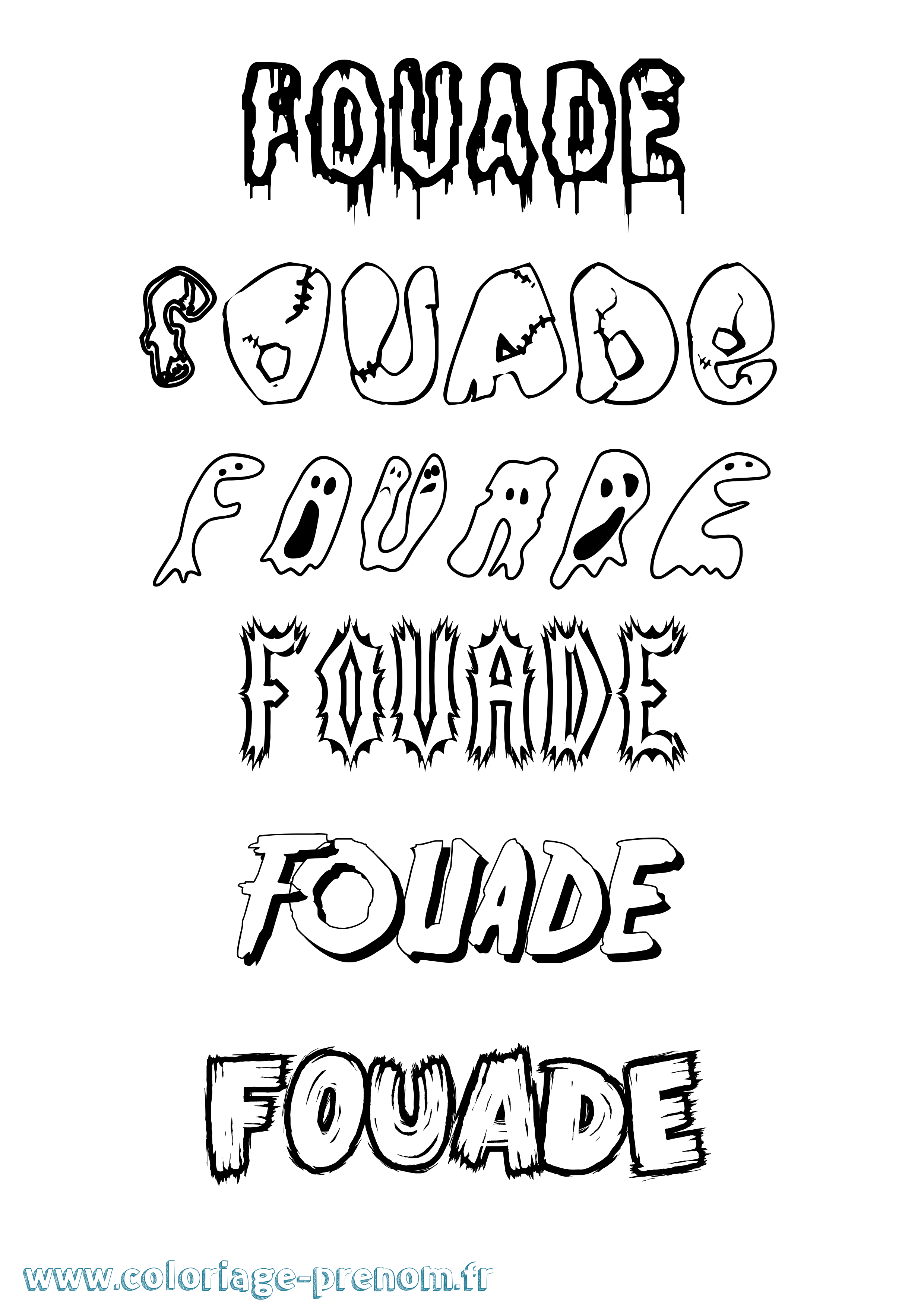 Coloriage Fouade Frisson Coloriage prénom Fouade Frisson