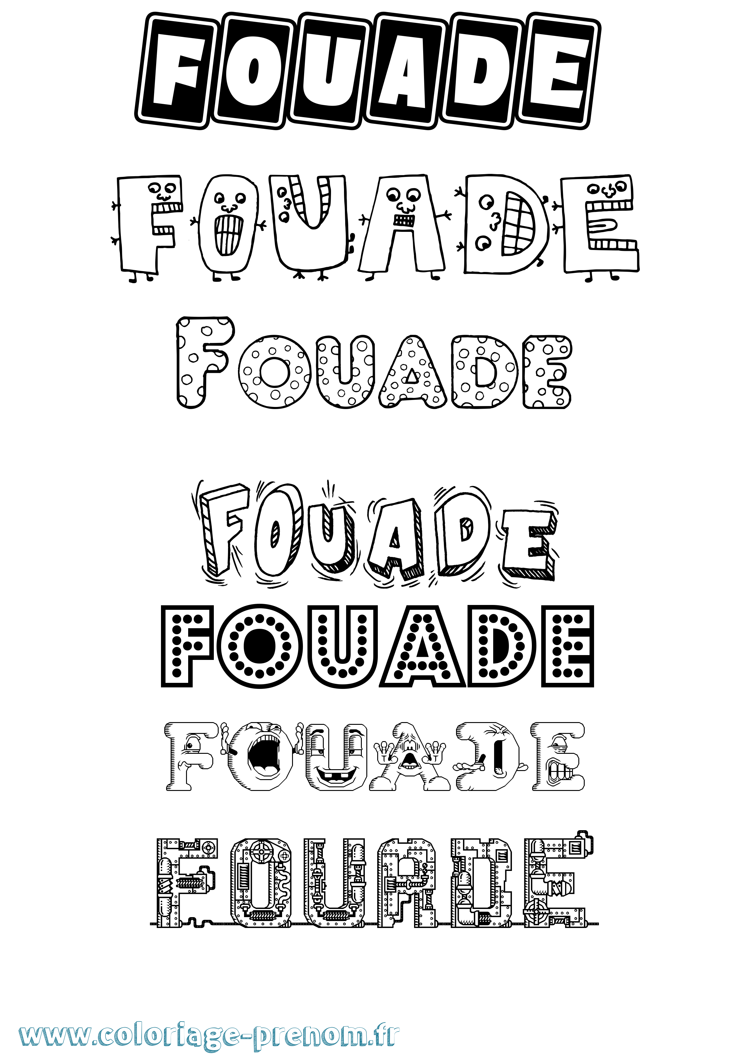 Coloriage Fouade Fun Coloriage prénom Fouade Fun
