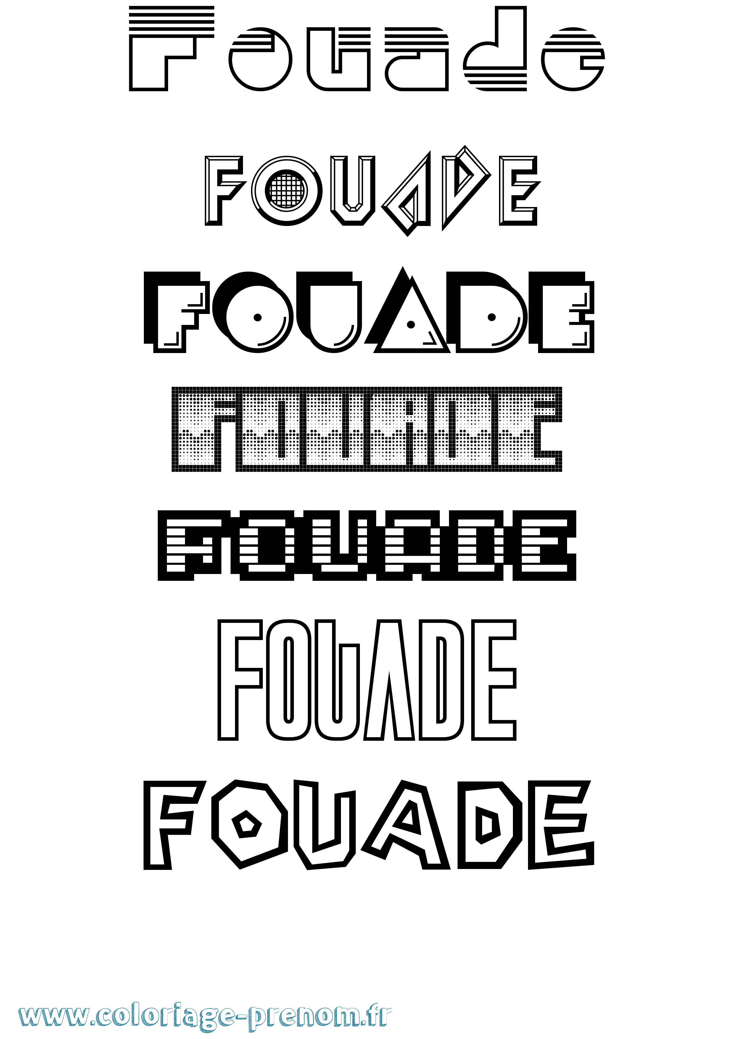 Coloriage Fouade Jeux Vidéos Coloriage prénom Fouade Jeux Vidéos